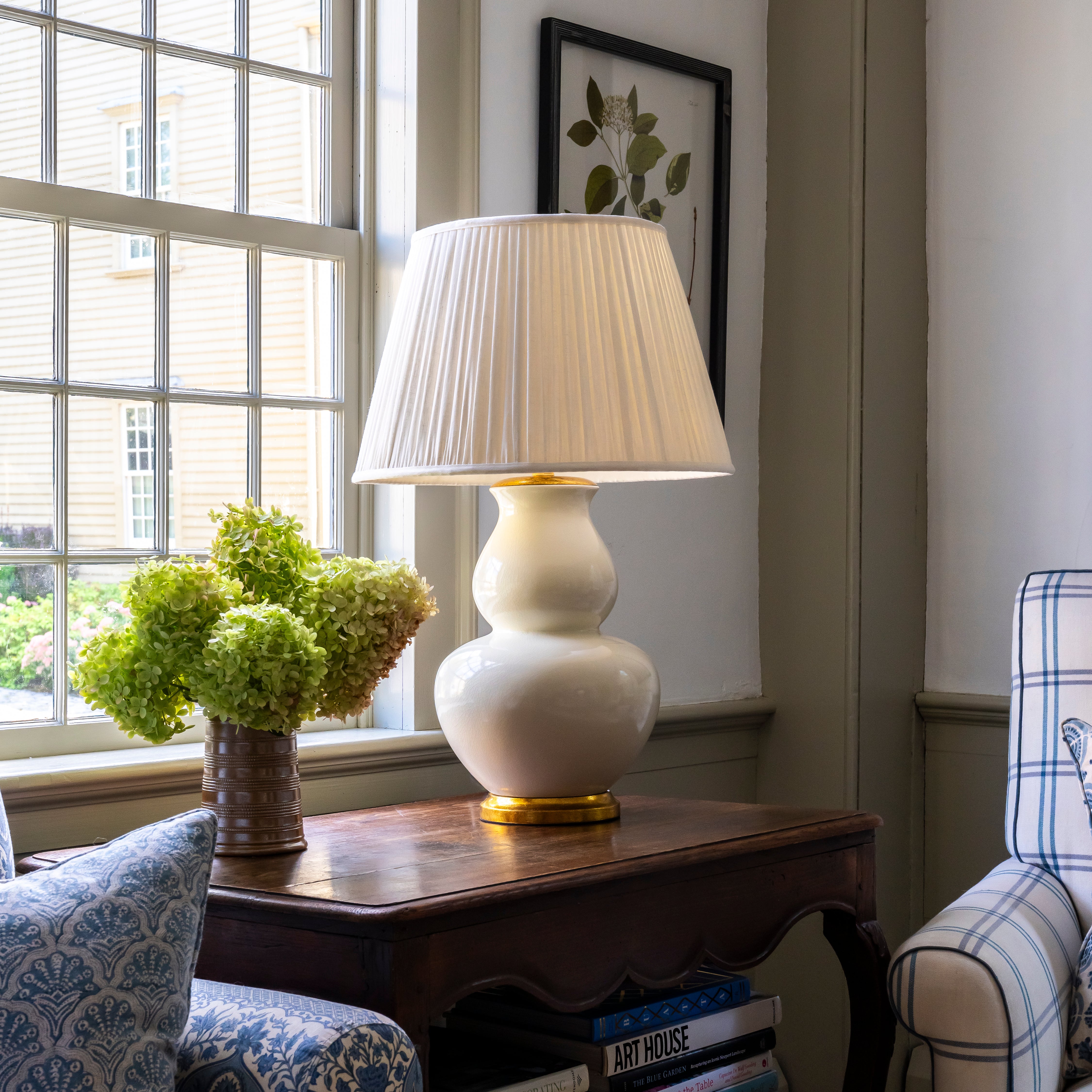 18" Fermoie Lampshade - Plain Linen in Ivory - Image 2