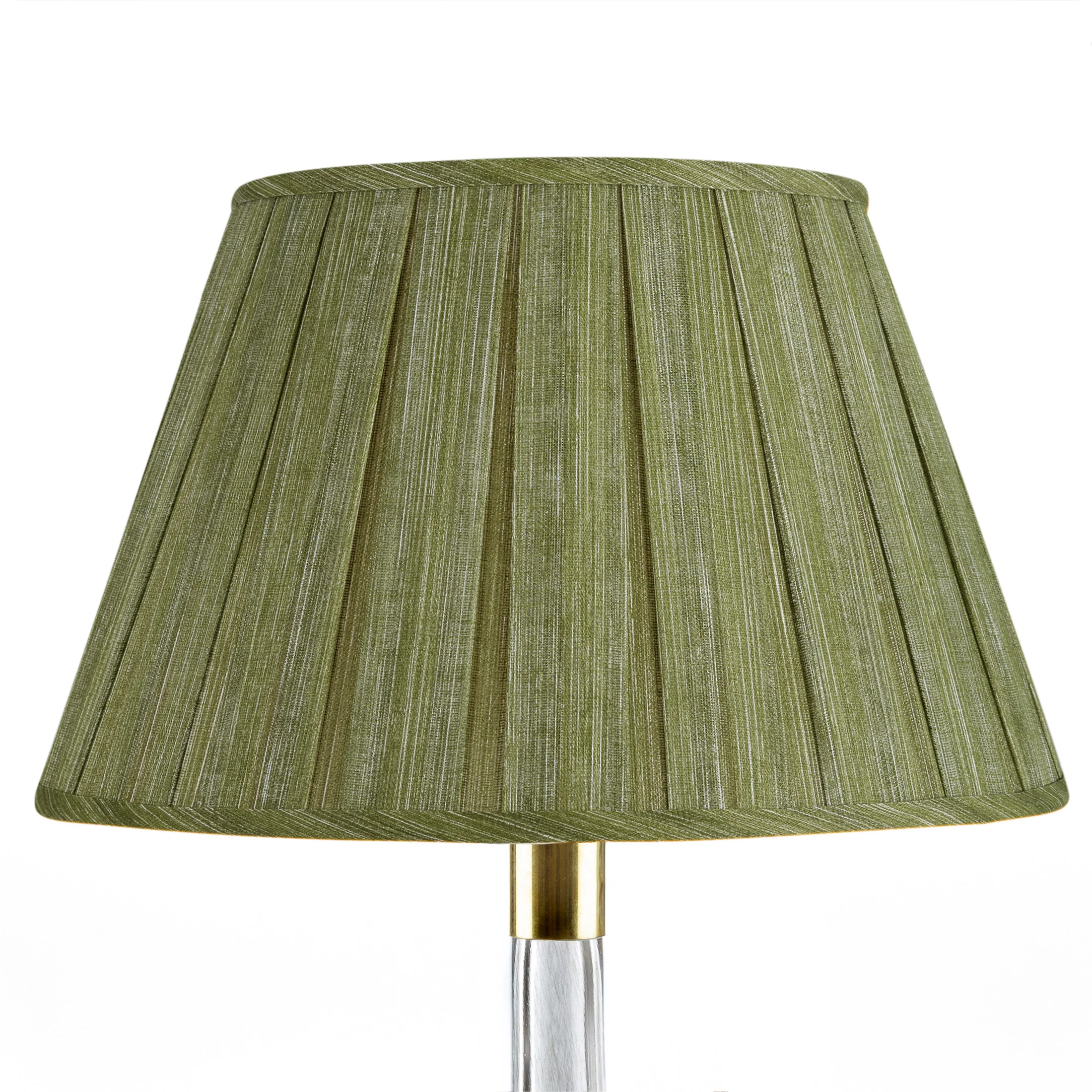 12" Fermoie Lampshade - Plain Linen in Kintyre Green - Box Pleat