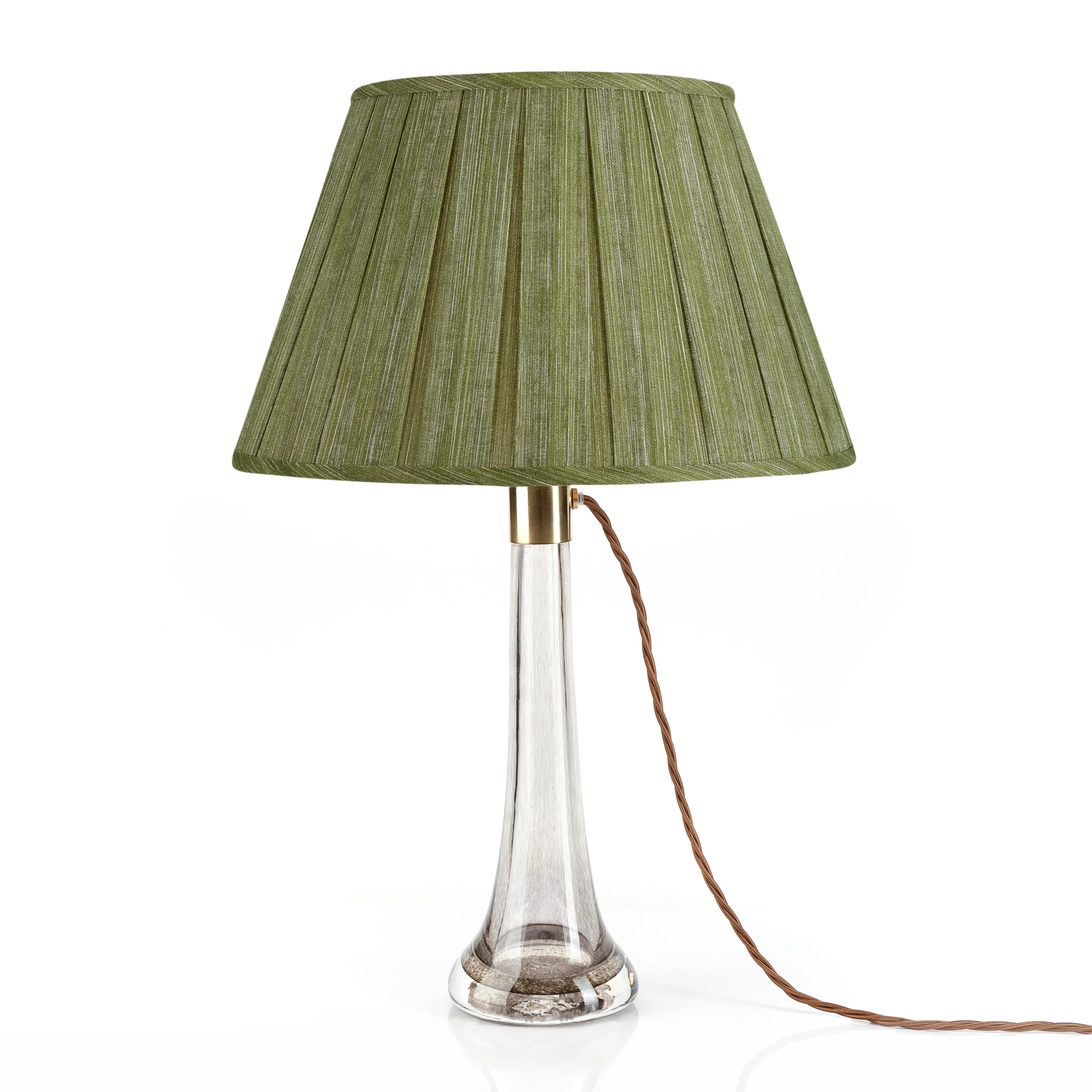12" Fermoie Lampshade - Plain Linen in Kintyre Green - Box Pleat - Image 3