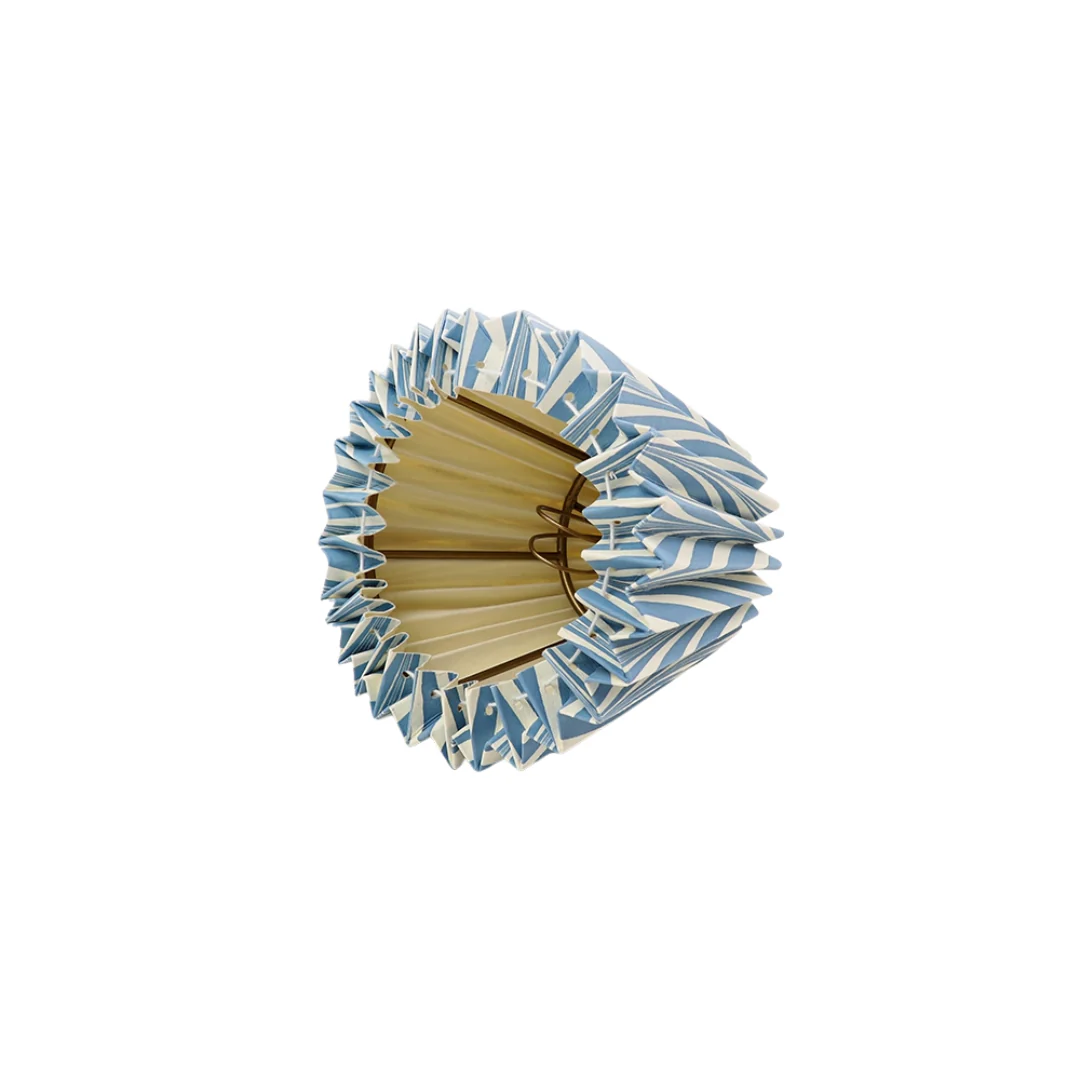 7" Hand-Marbelized Paper Lampshade in Blue Banyan - Image 2