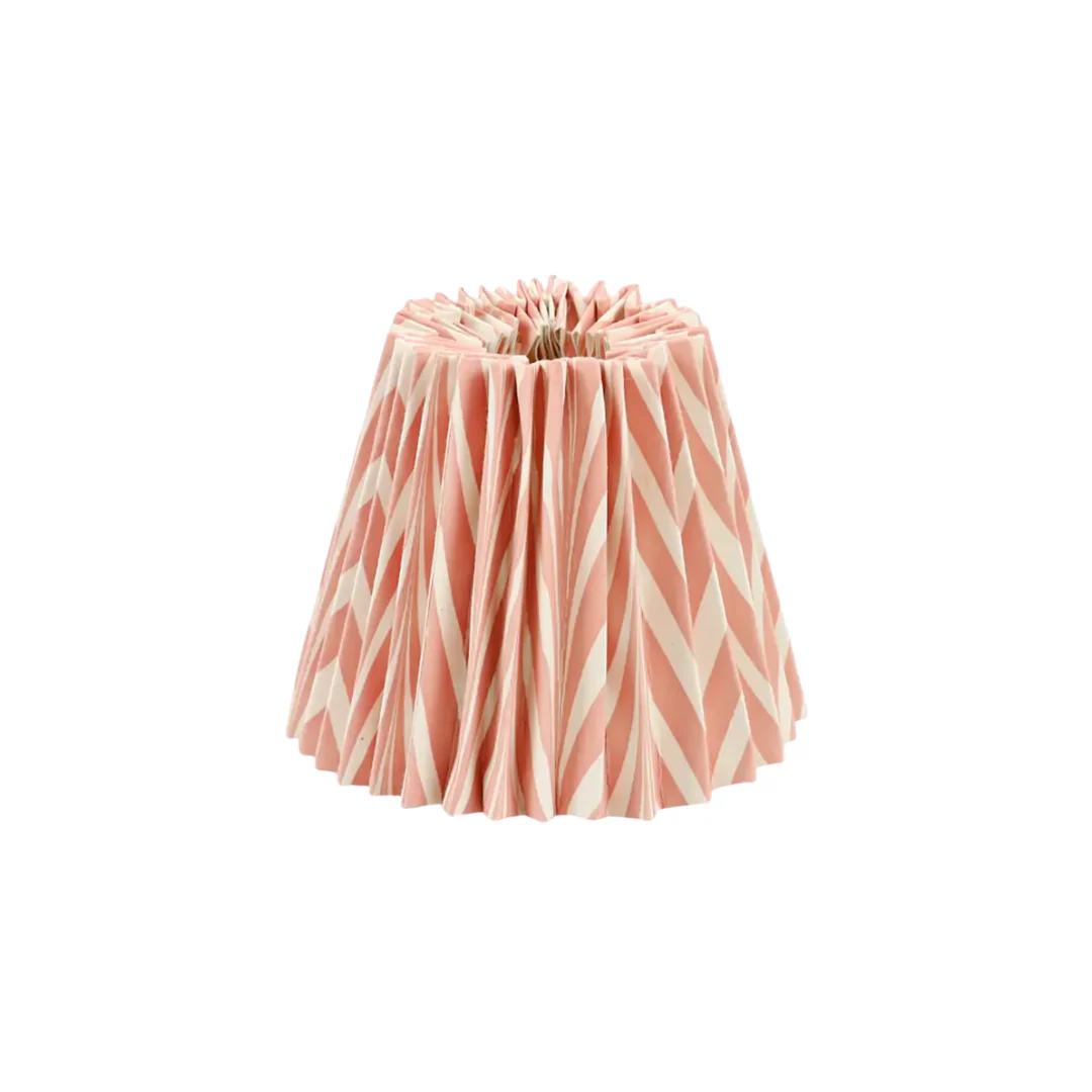 7" Hand-Marbelized Paper Lampshade in Peach Banyan