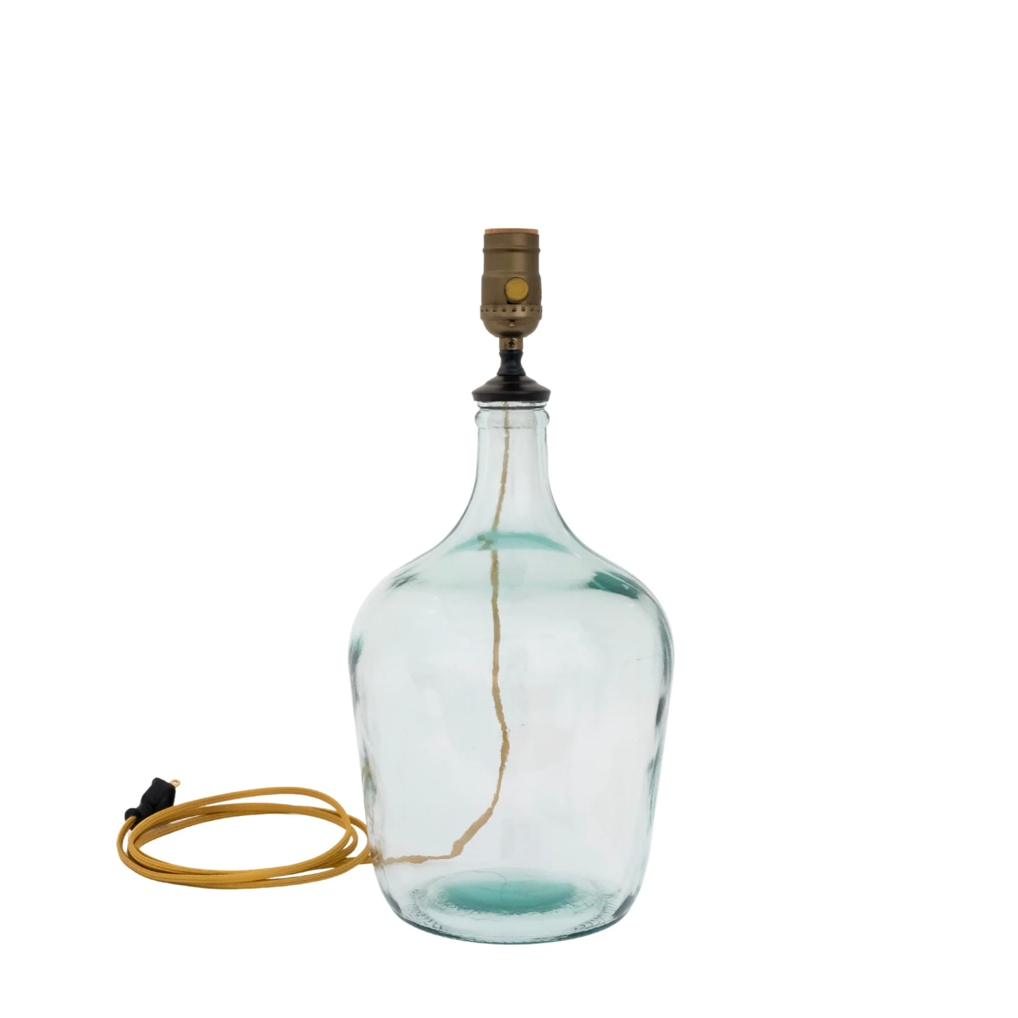 A Recycled Glass Bottle, Now Mounted as a Table Lamp