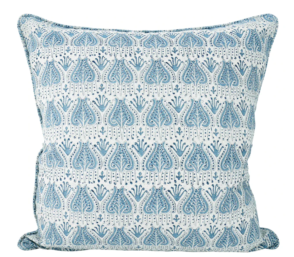 Avignon Azure Linen Cushion 20" x 20"