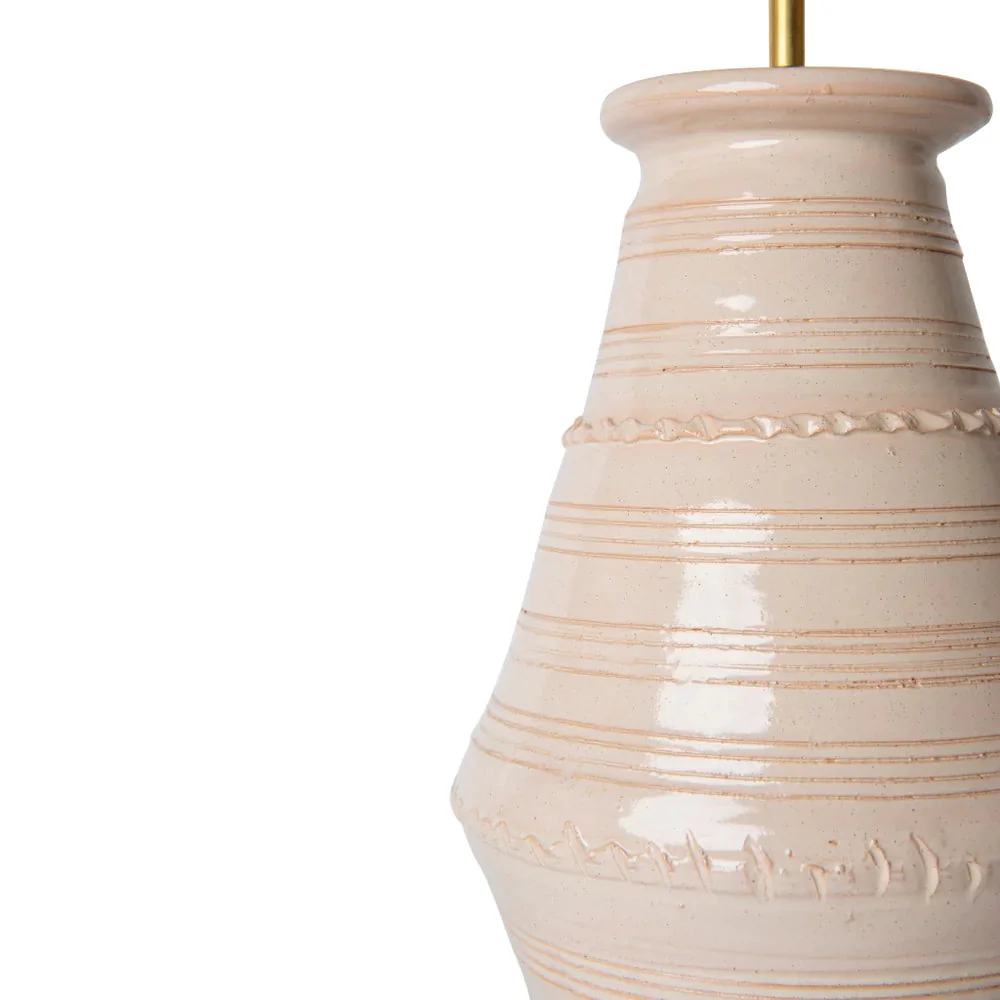 Blonde Ribbed Vase Ceramic Table Lamp by Penny Morrison - Image 5