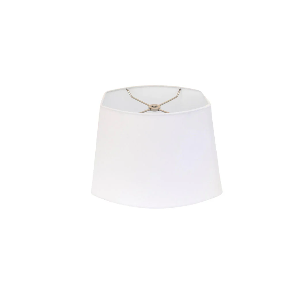 Cut Oval Linen Lampshade in White LAST CALL - Image 3