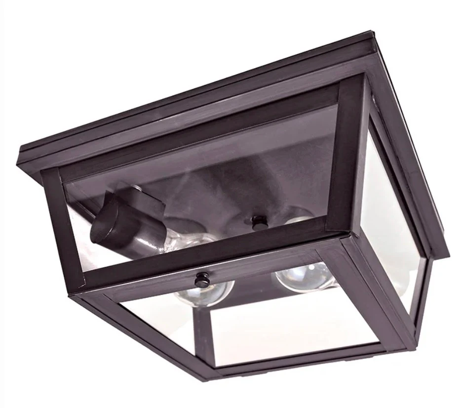 11" Flush Ceiling Light 4204 in Dark Brass Finish and Clear Glass by Northeast Lantern
