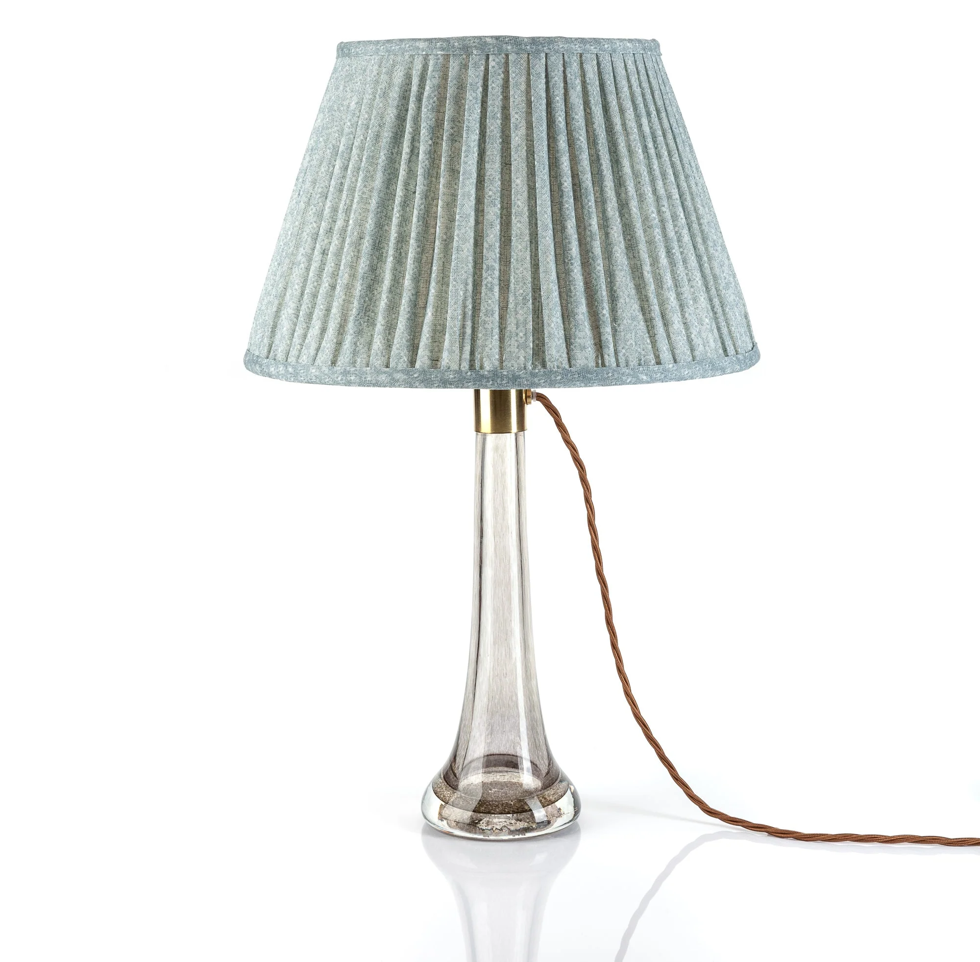 Fermoie Lampshade - Figured Linen in Blue - Image 3