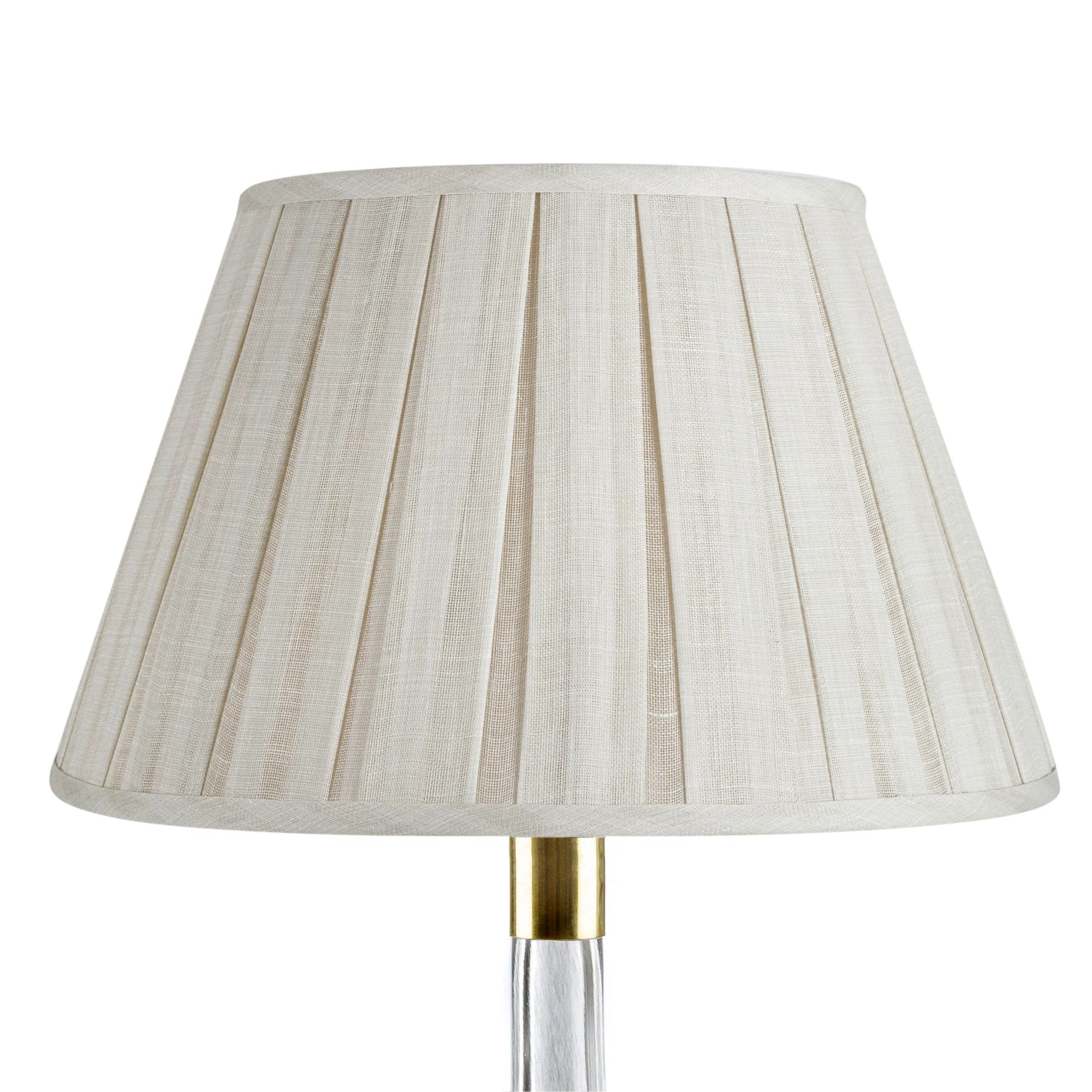 Fermoie Lampshade - Moire Linen in Cream - Box Pleat