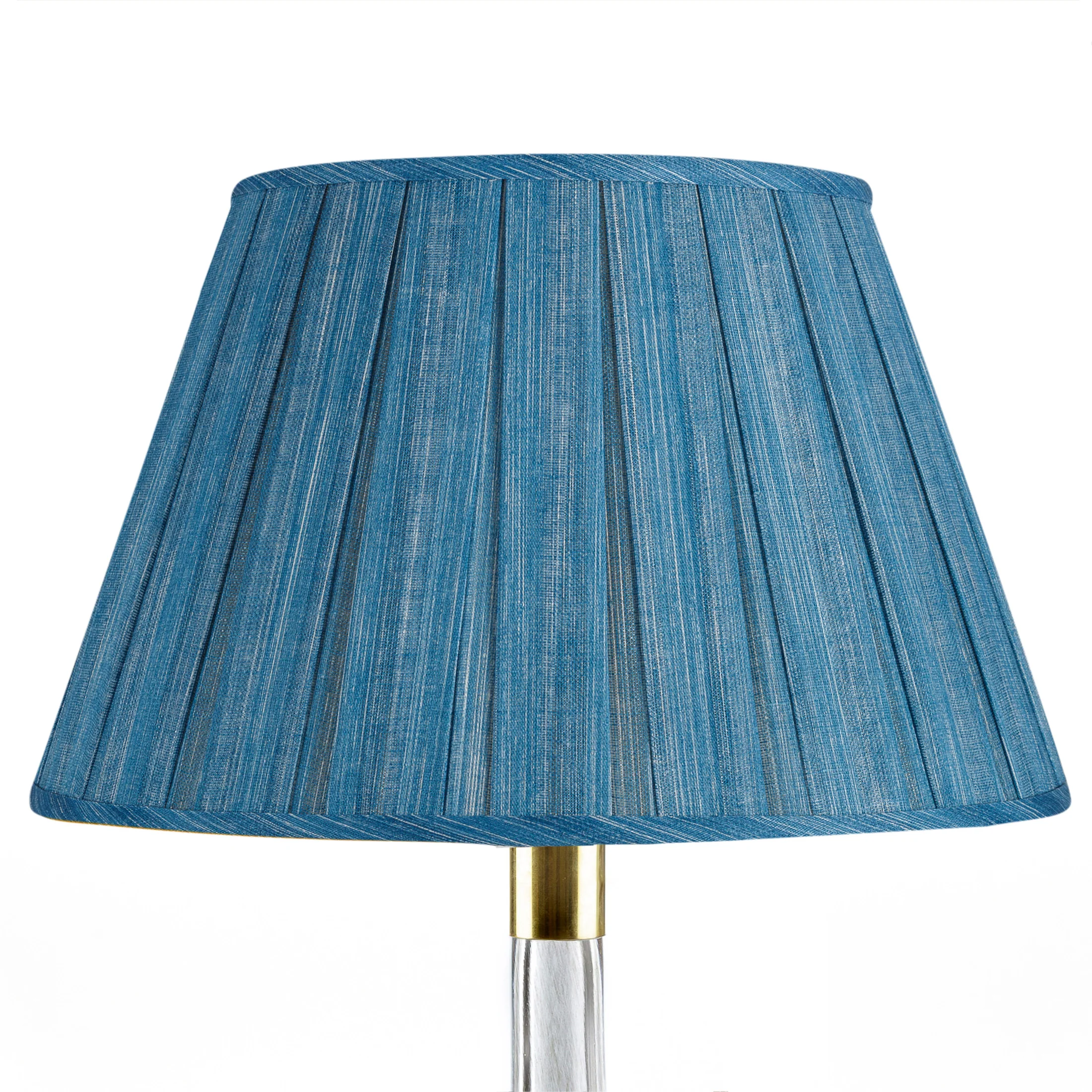 Fermoie Lampshade - Plain Linen in Sacre Bleu - Box Pleat
