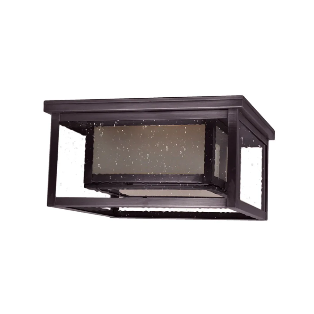 Flushmount SC1212 in Dark Brass with Clear Seedy Glass by Northeast Lantern