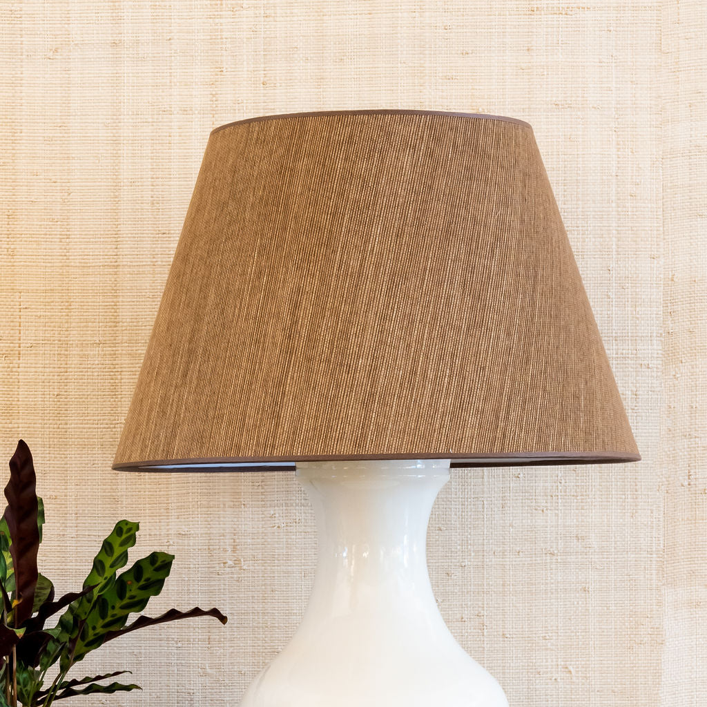 Grasscloth Lampshade in Brown