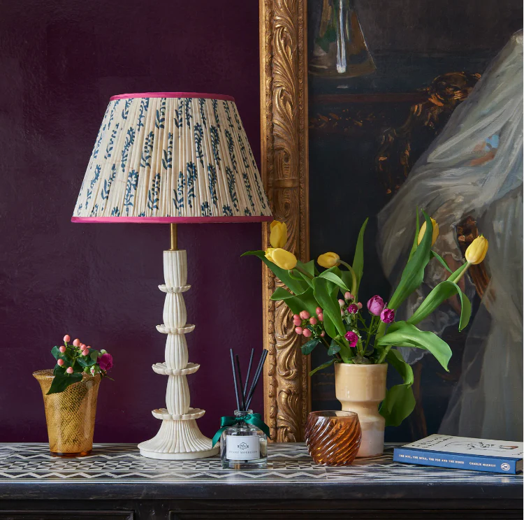 Karni Mata Bone Inlay Table Lamp by Penny Morrison - Image 4