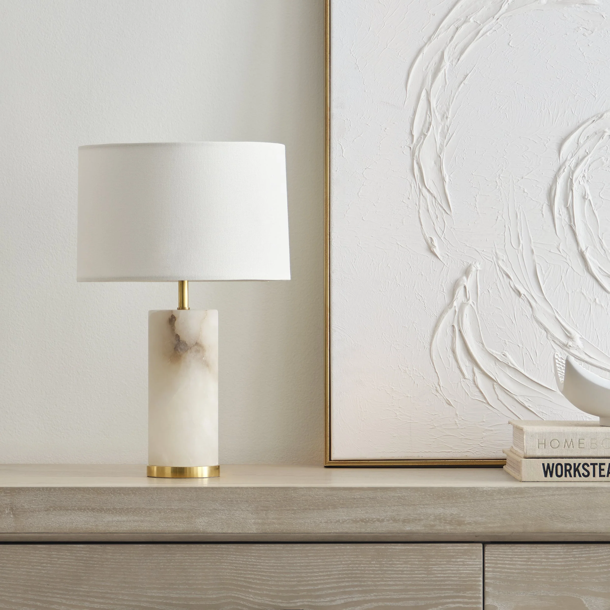 Lineham 16" Cordless Accent Table Lamp in Alabaster - Image 3