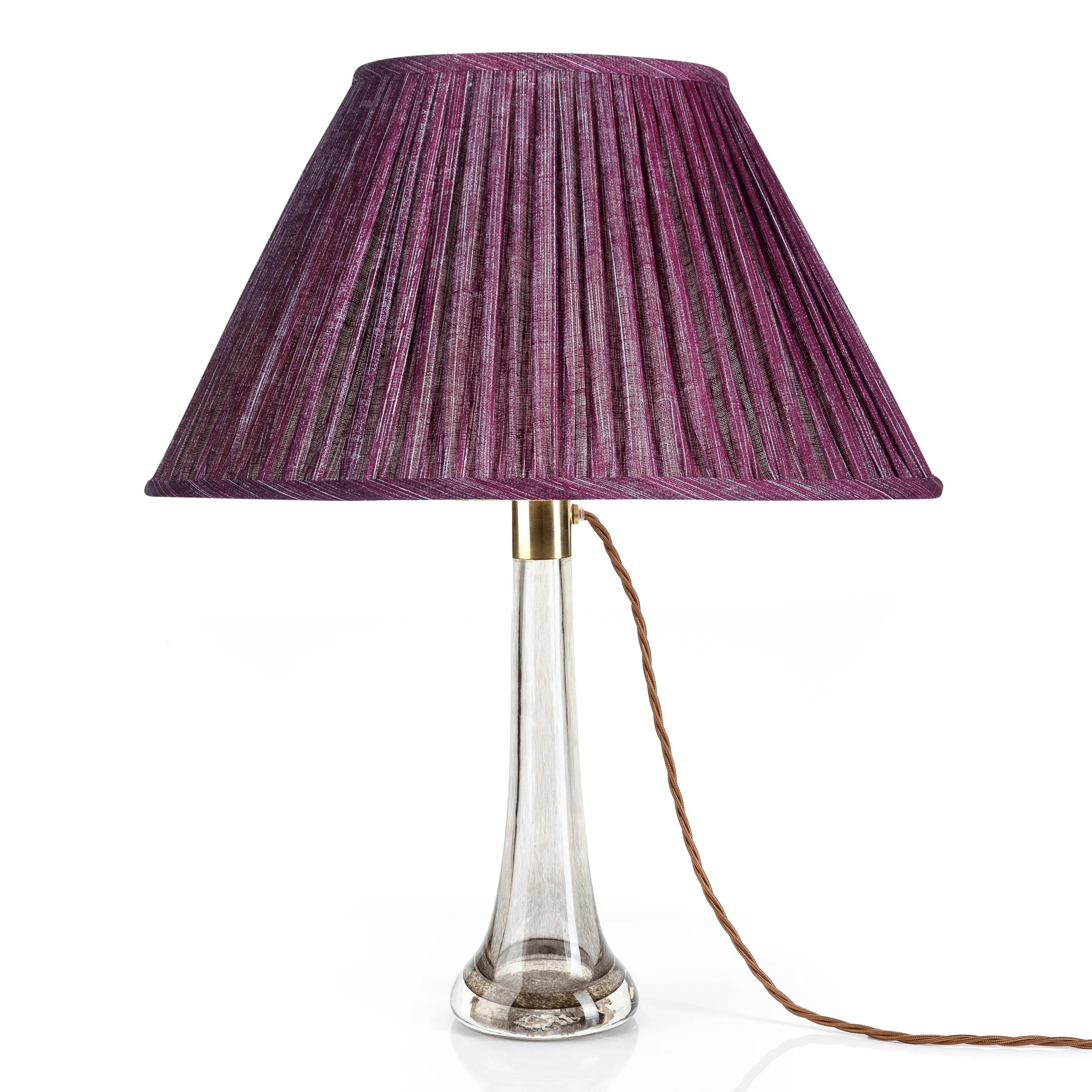 Oval Fermoie Lampshade - Plain Linen in Back To The Fuchsia