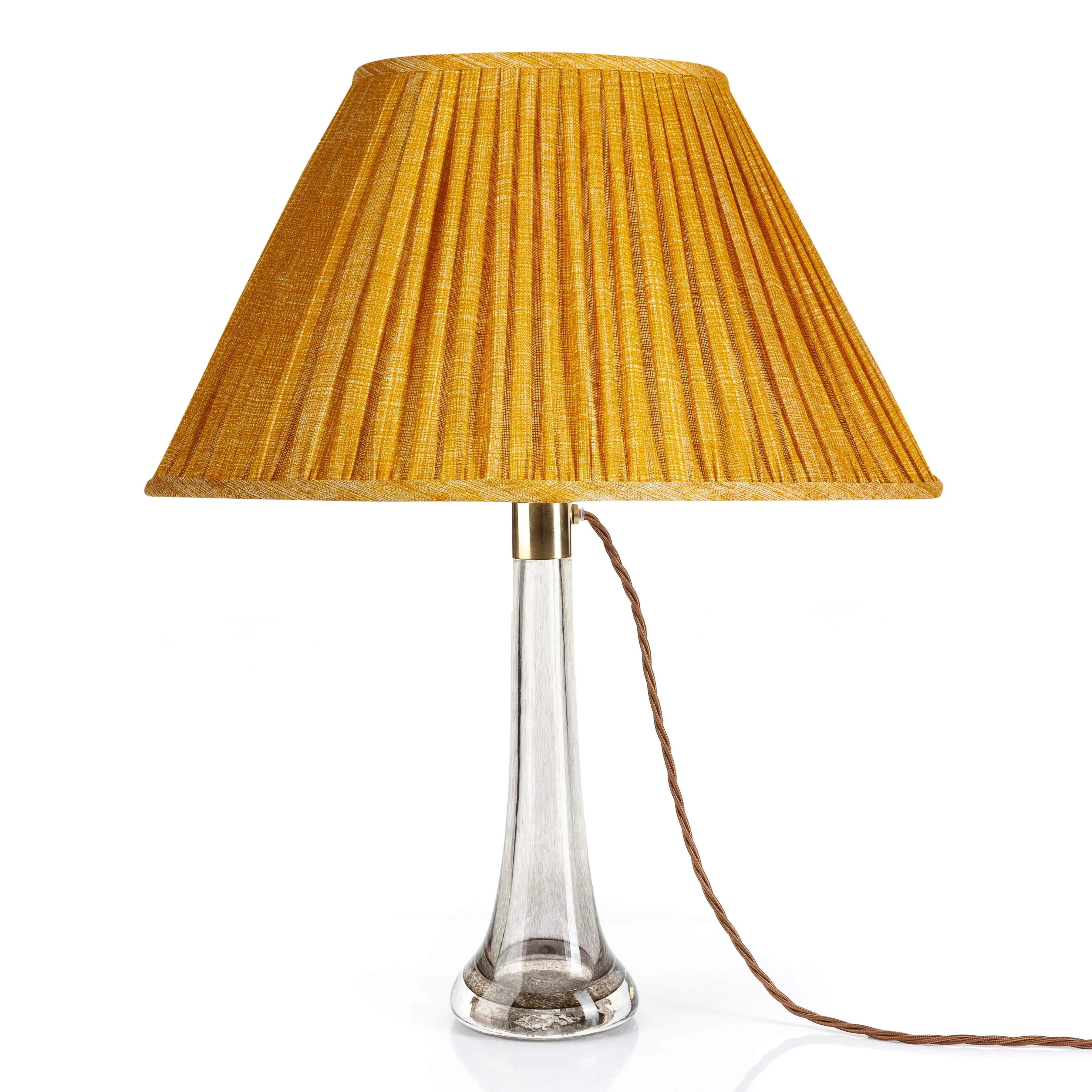 Oval Fermoie Lampshade - Plain Linen in Club Yellow