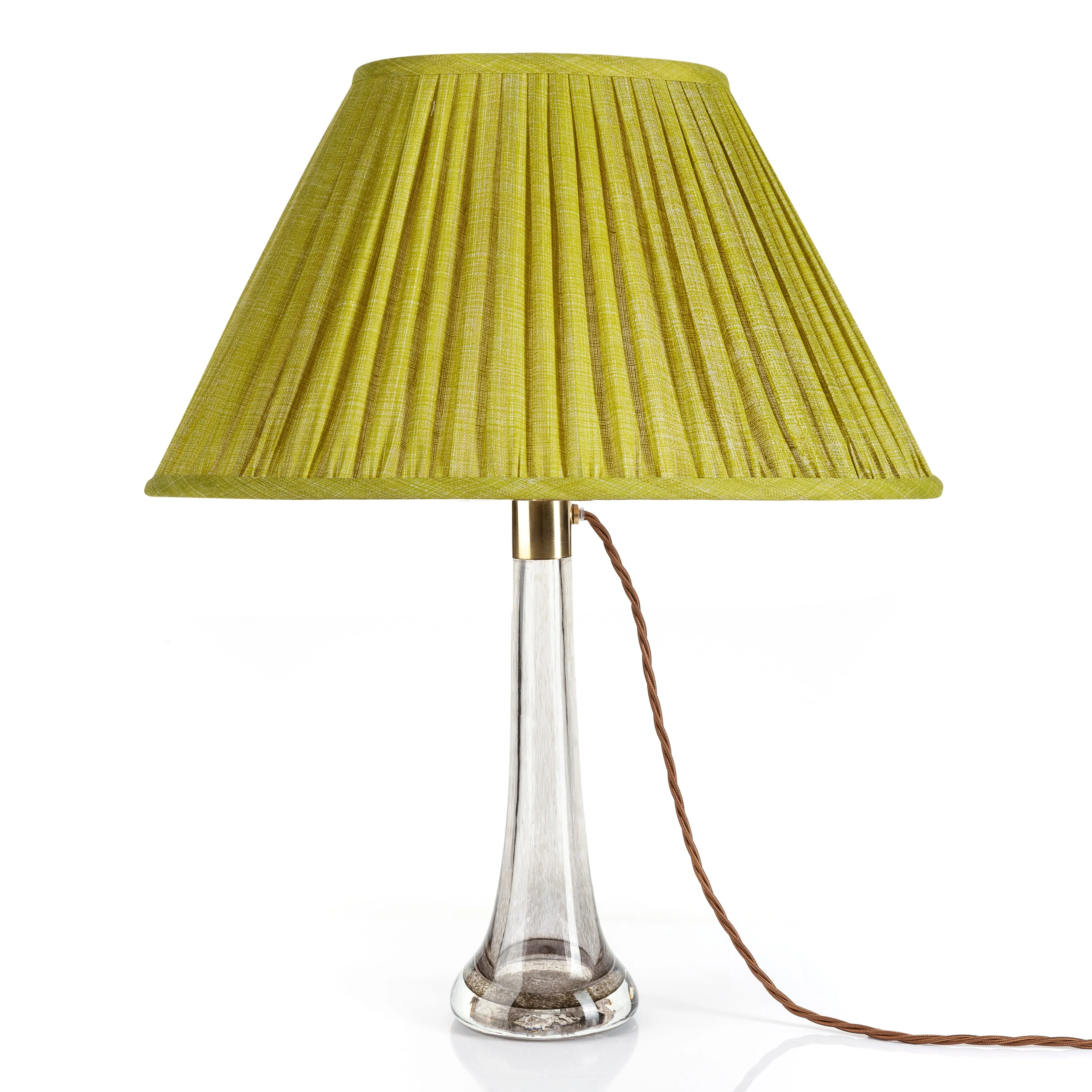Oval Fermoie Lampshade - Plain Linen in Euphorbia