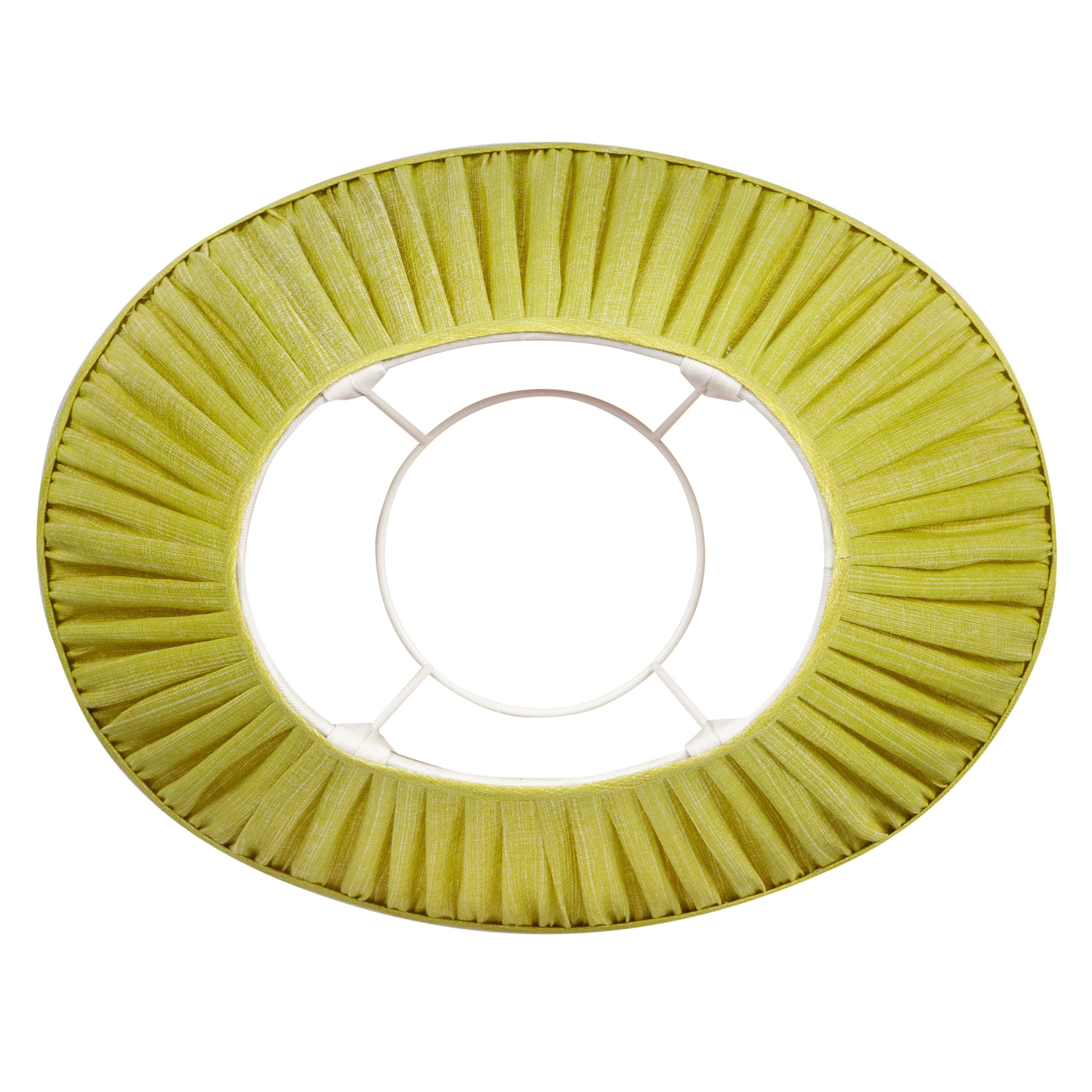 Oval Fermoie Lampshade - Plain Linen in Euphorbia - Image 2