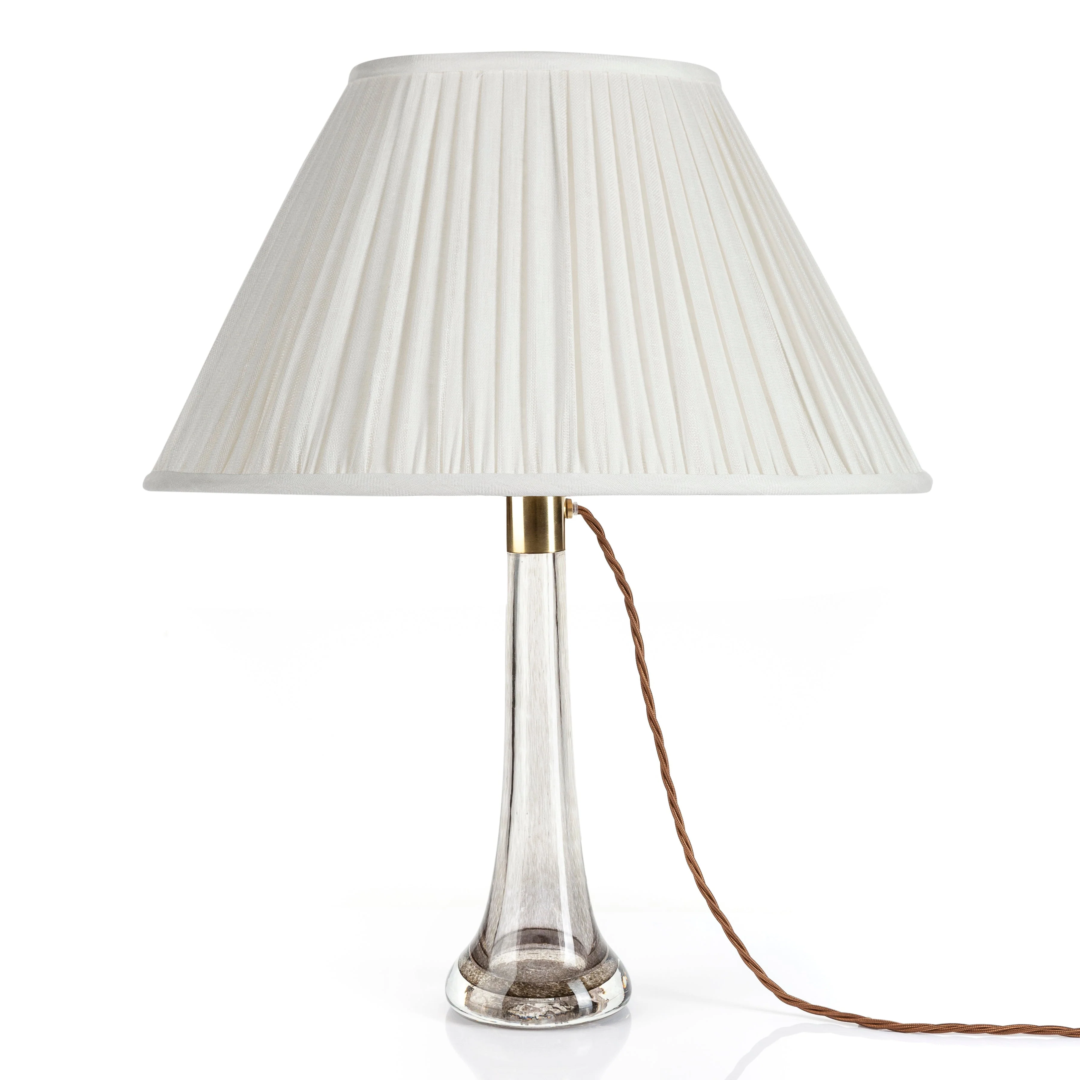 Oval Fermoie Lampshade - Plain Linen in Ivory