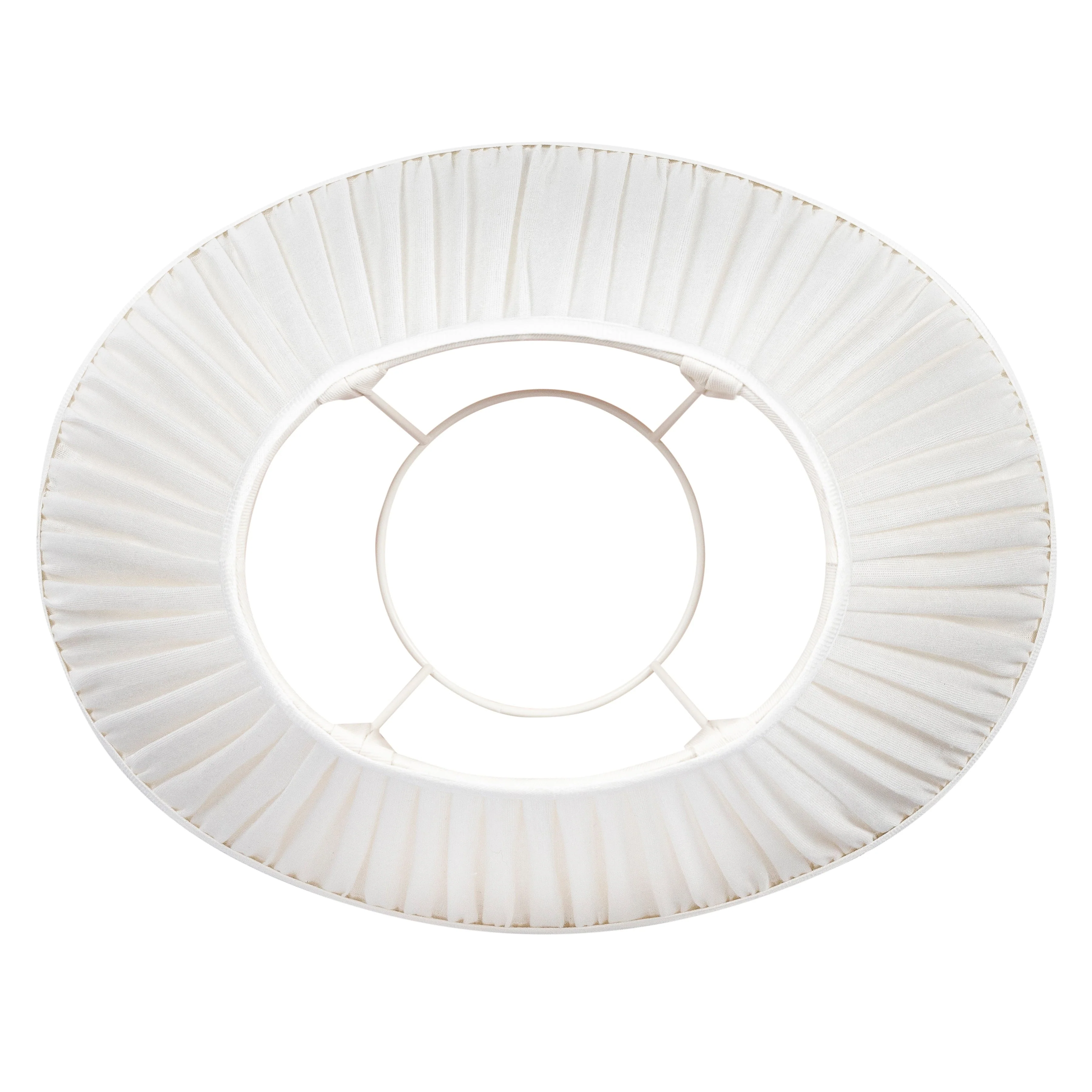 Oval Fermoie Lampshade - Plain Linen in Ivory - Image 2