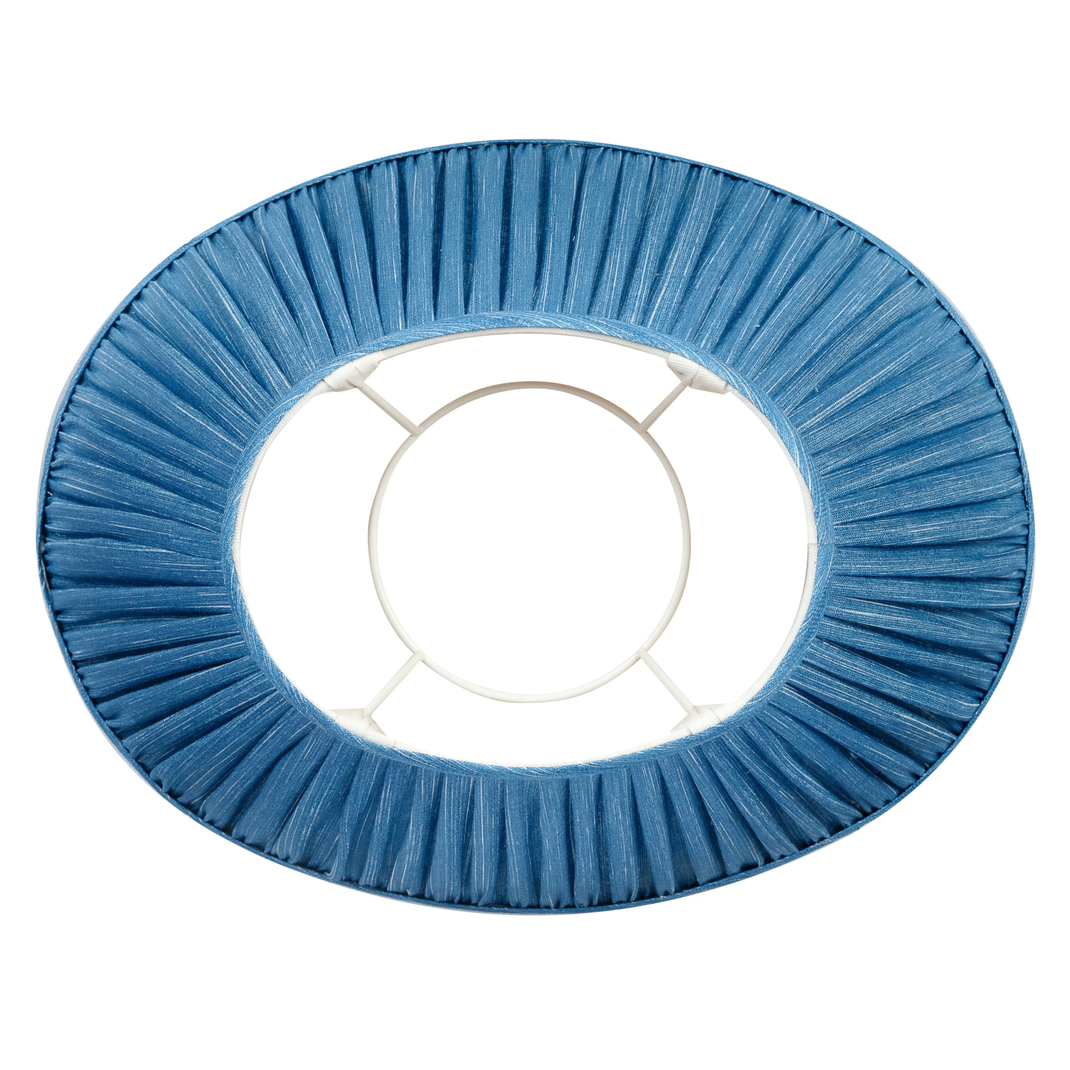 Oval Fermoie Lampshade - Plain Linen in Sacre Bleu - Image 2