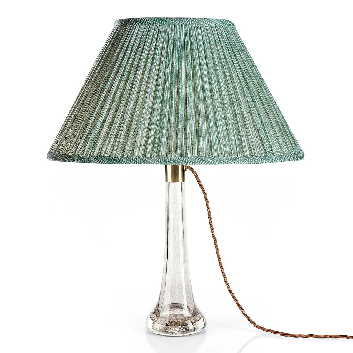 Oval Fermoie Lampshade - Strie in Green
