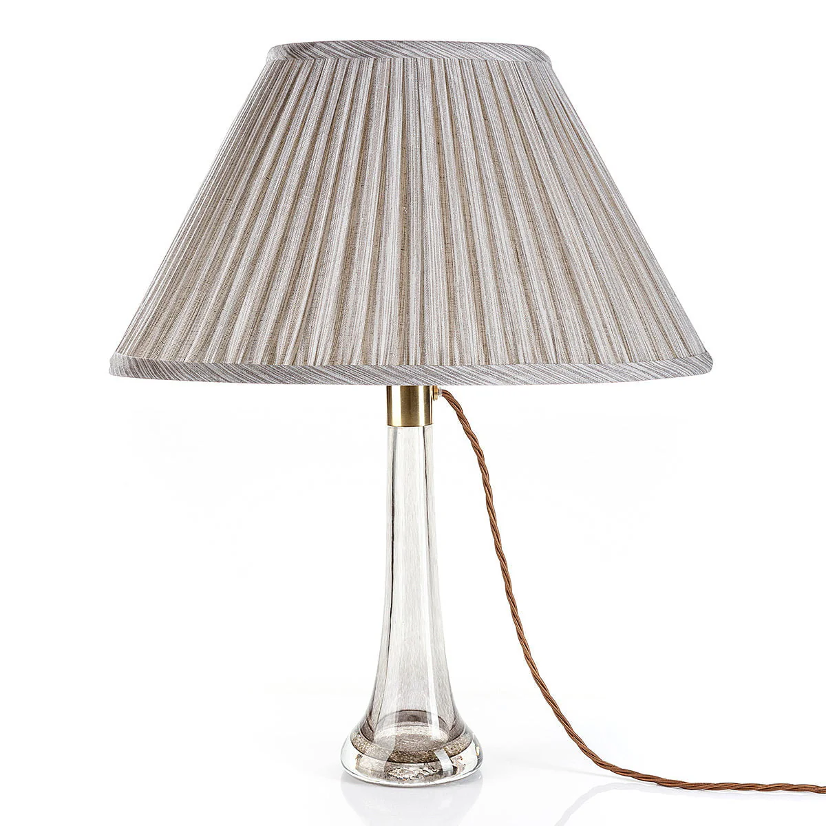 Oval Fermoie Lampshade - Strie in Grey