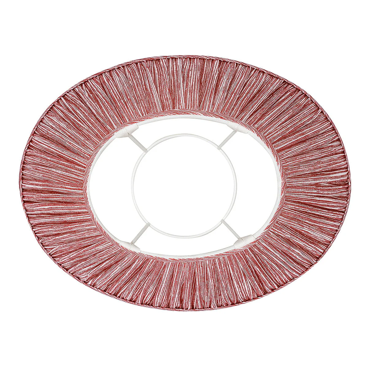 Oval Fermoie Lampshade - Strie in Red - Image 2