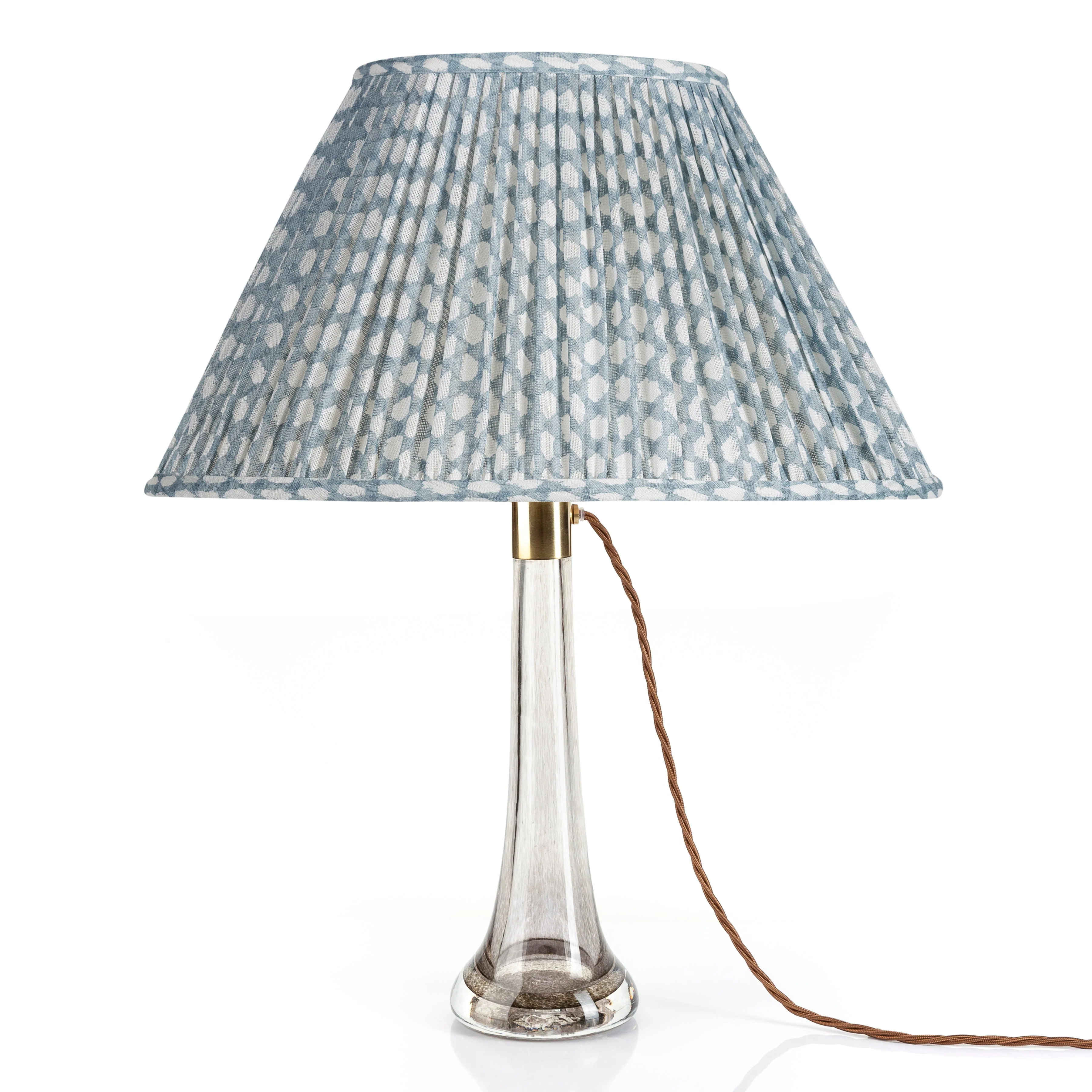 Oval Fermoie Lampshade - Wicker in Light Blue