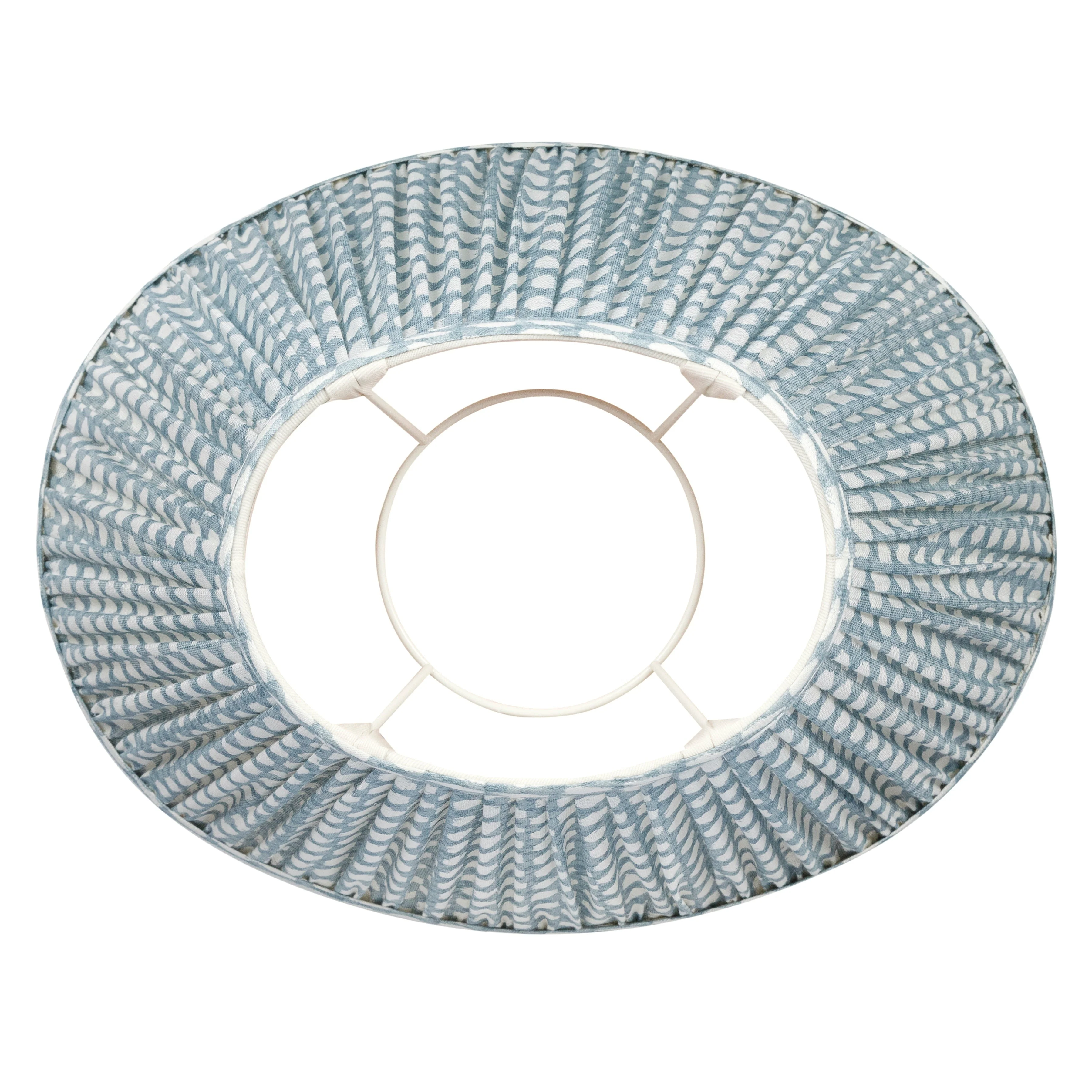Oval Fermoie Lampshade - Wicker in Light Blue - Image 2