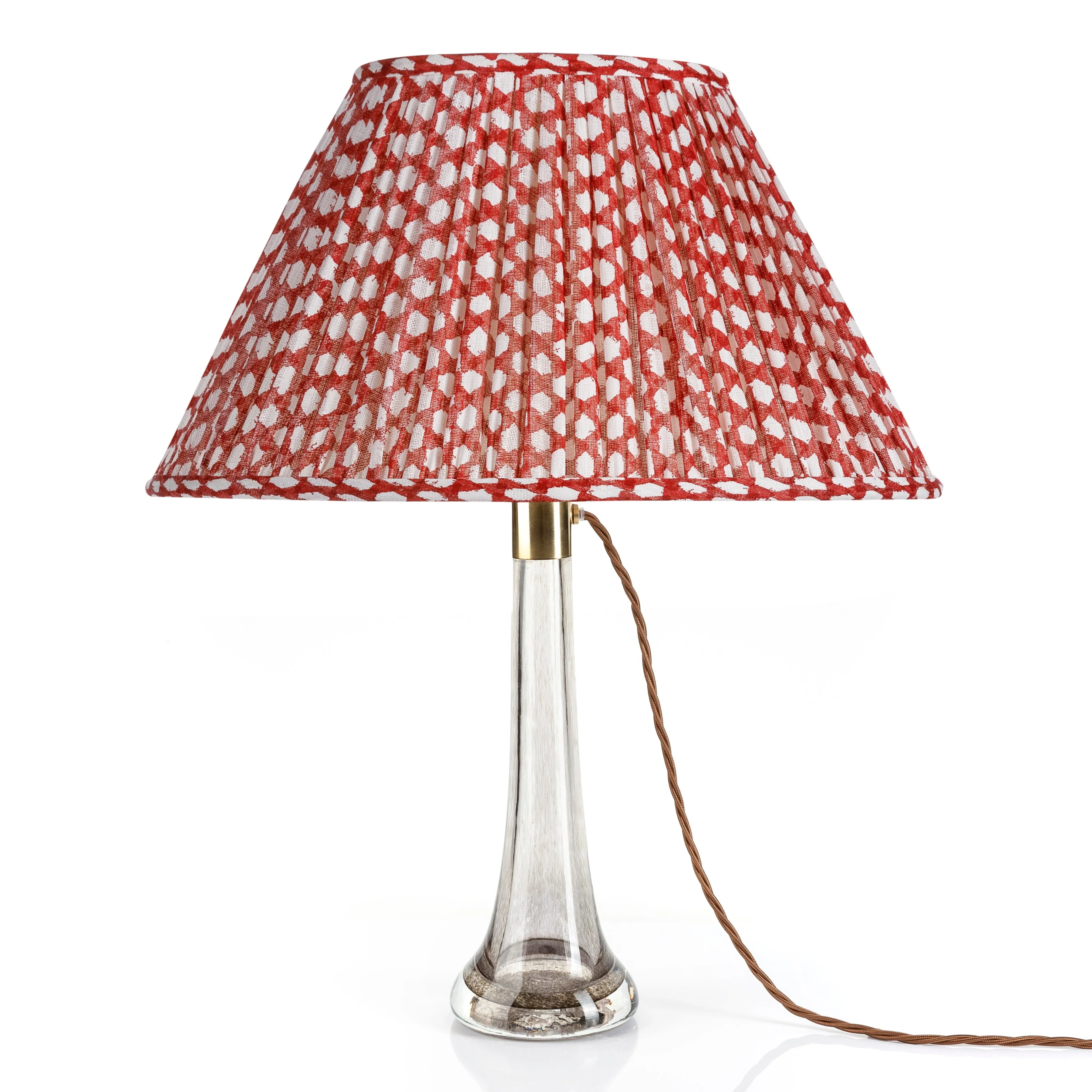 Oval Fermoie Lampshade - Wicker in Red