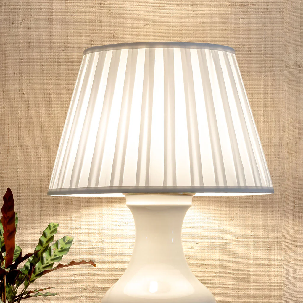 Pleated Silk Lampshade in White - Image 2