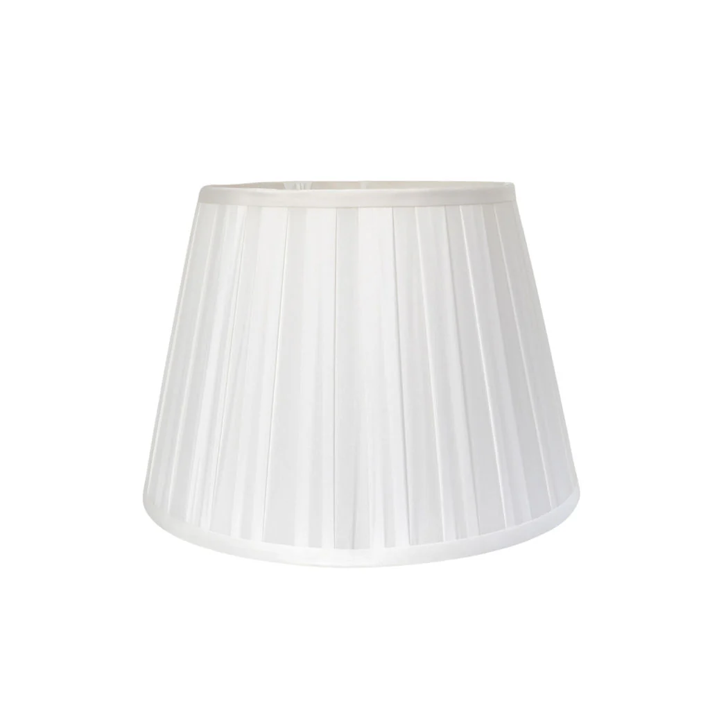 Pleated Silk Lampshade in White - Image 3