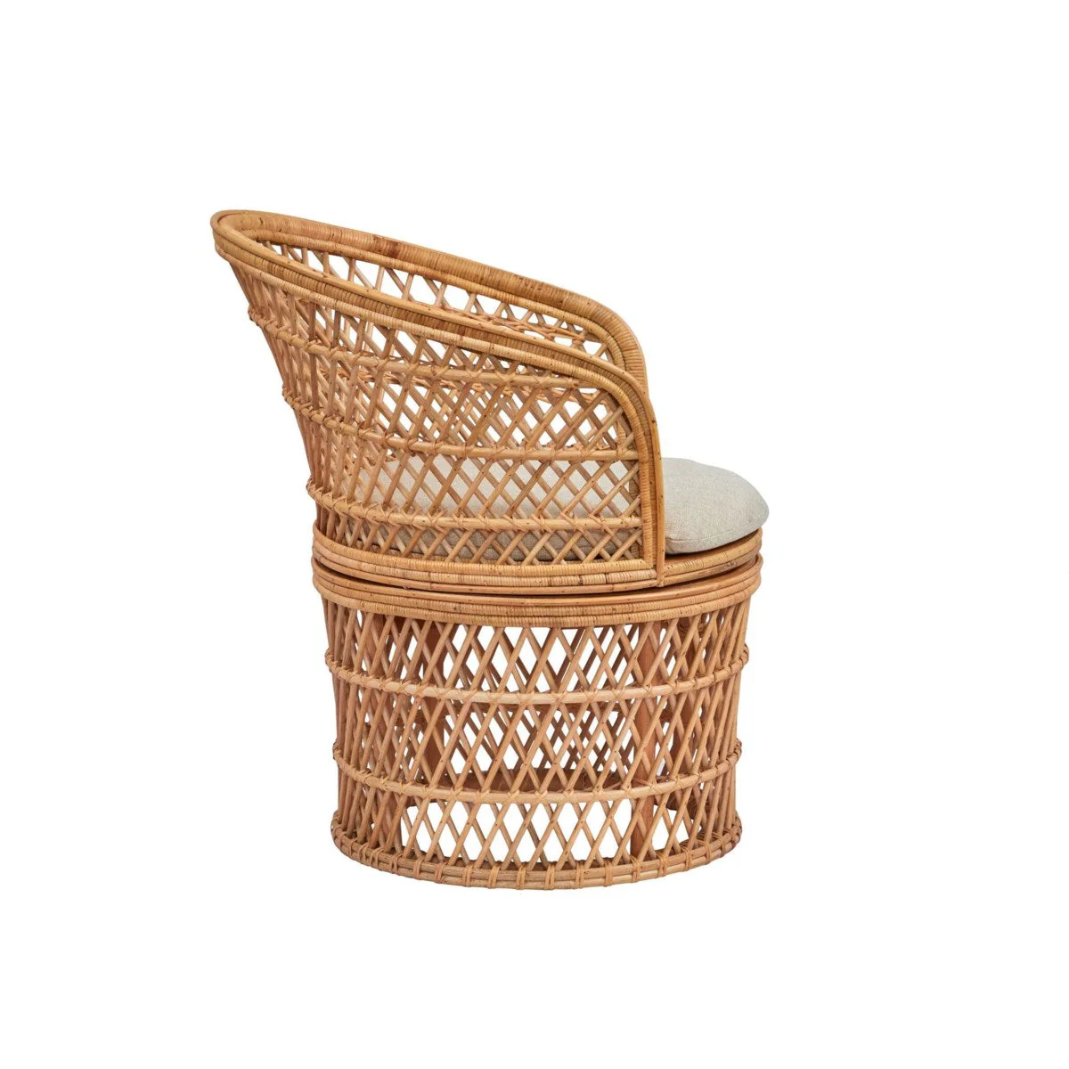 Rattan Barrel Swivel Chair