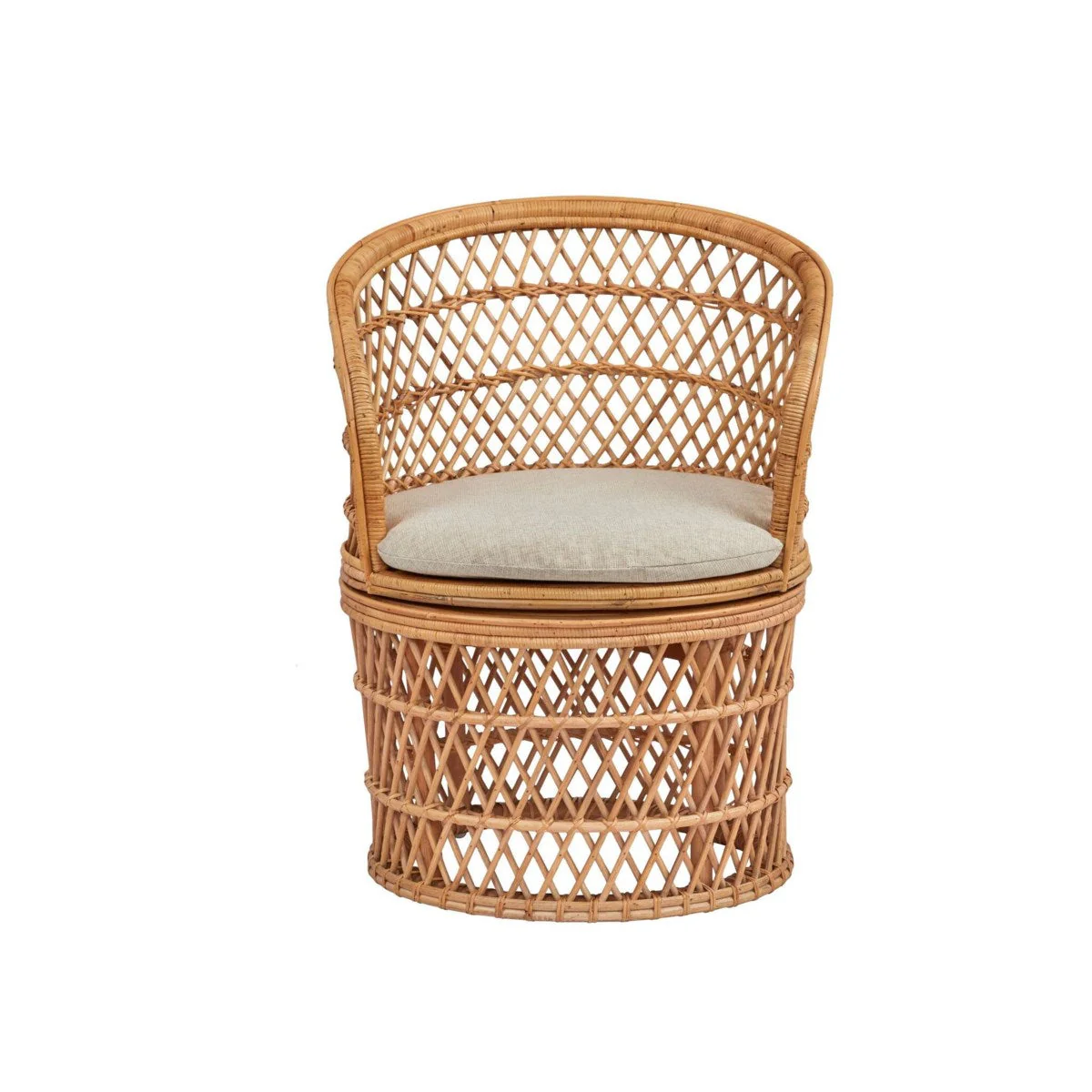Rattan Barrel Swivel Chair - Image 2