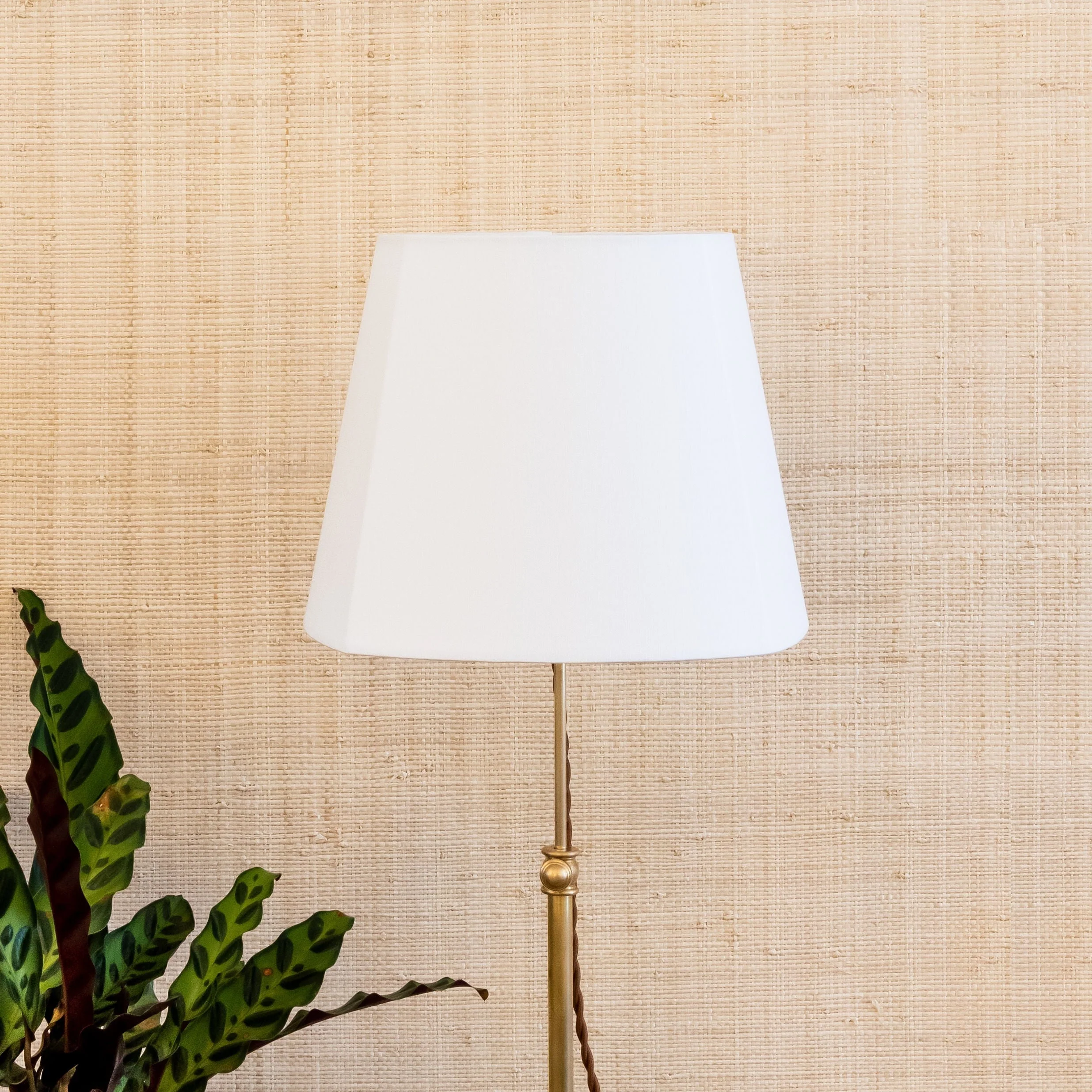 Rounded Square Linen Lampshade in Off-White