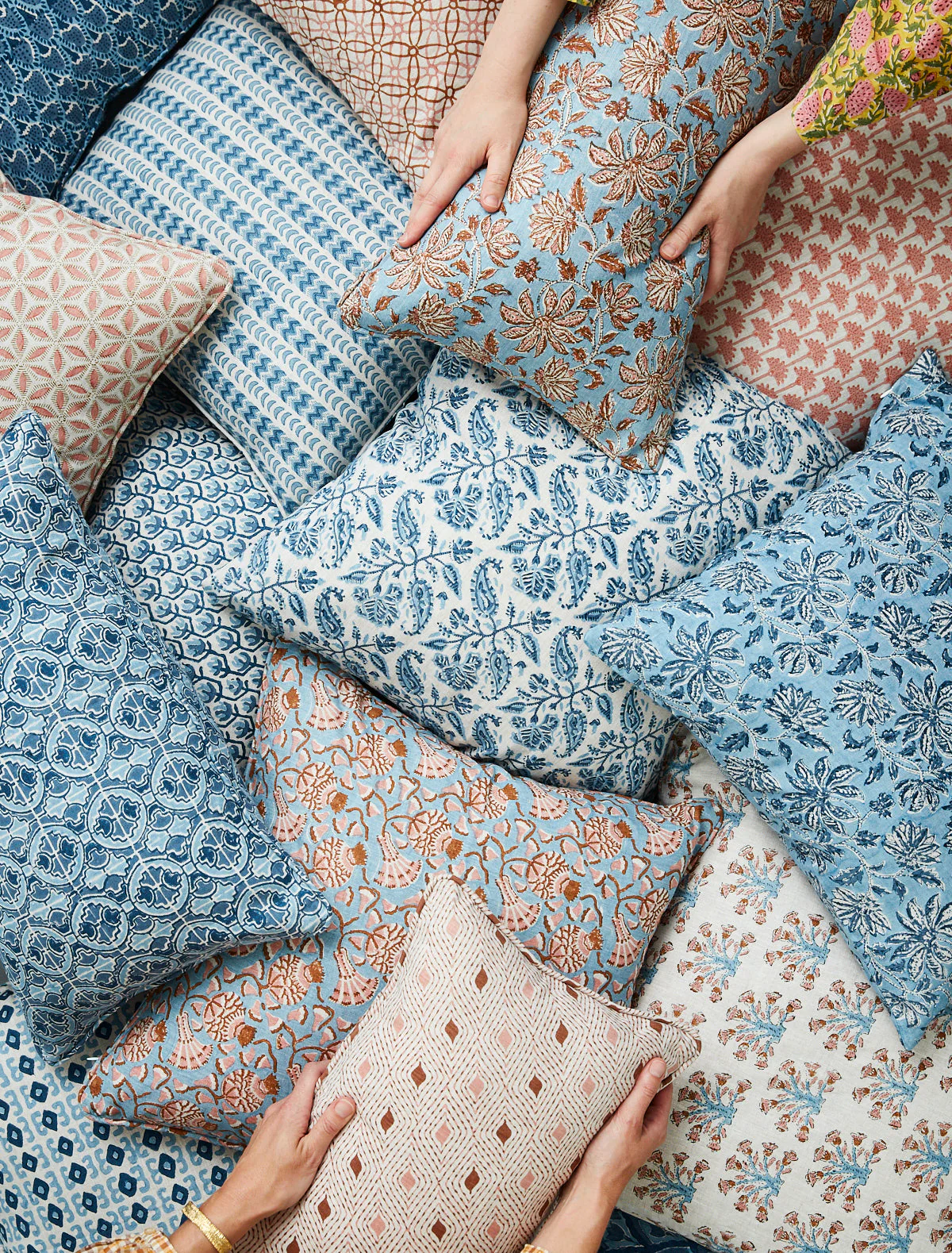 Samode Winter Bloom Linen Cushion 22" x 22" - Image 2