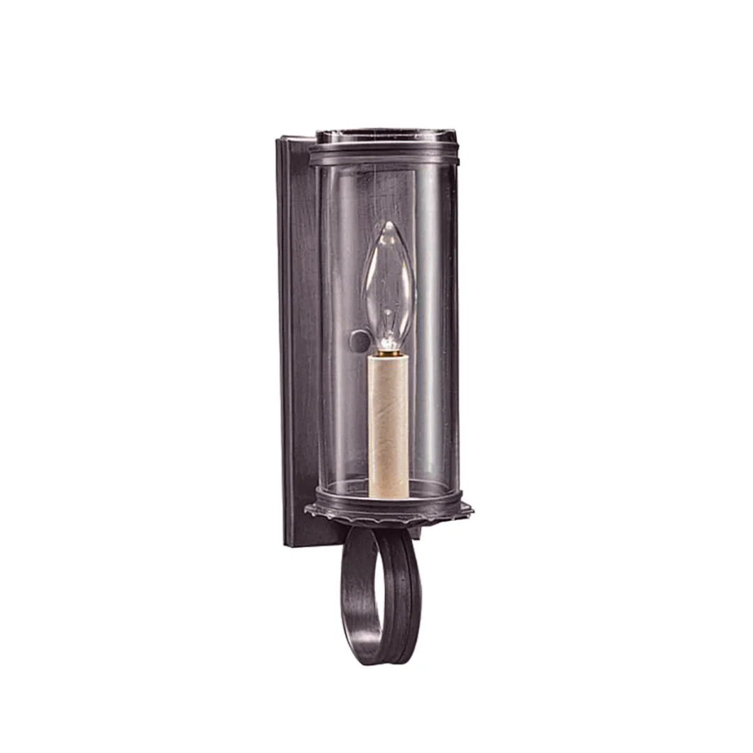 Sconce 115 in Dark Brass with Clear Glass by Northeast Lantern