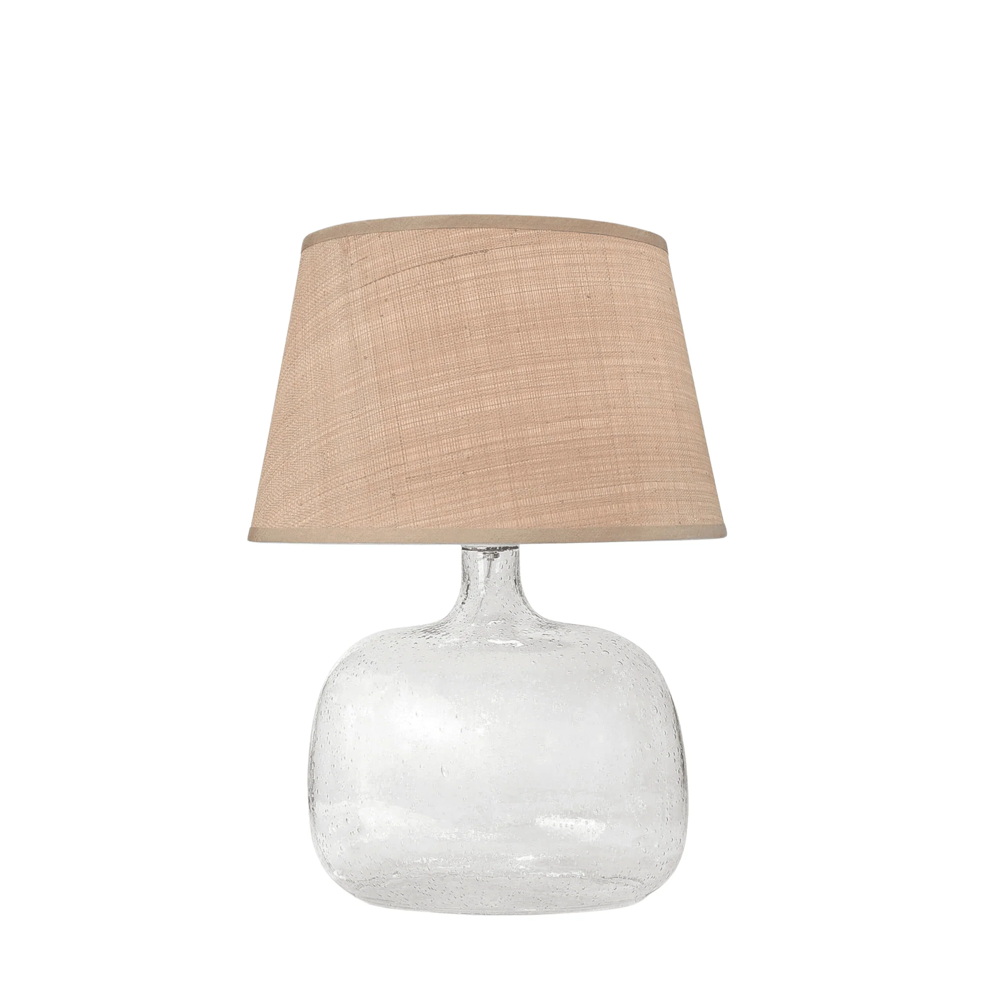 Seeded Oval Glass Table Lamp