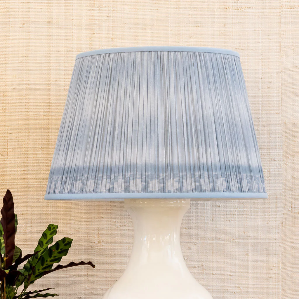 Shirred Ikat Lampshade - Blue