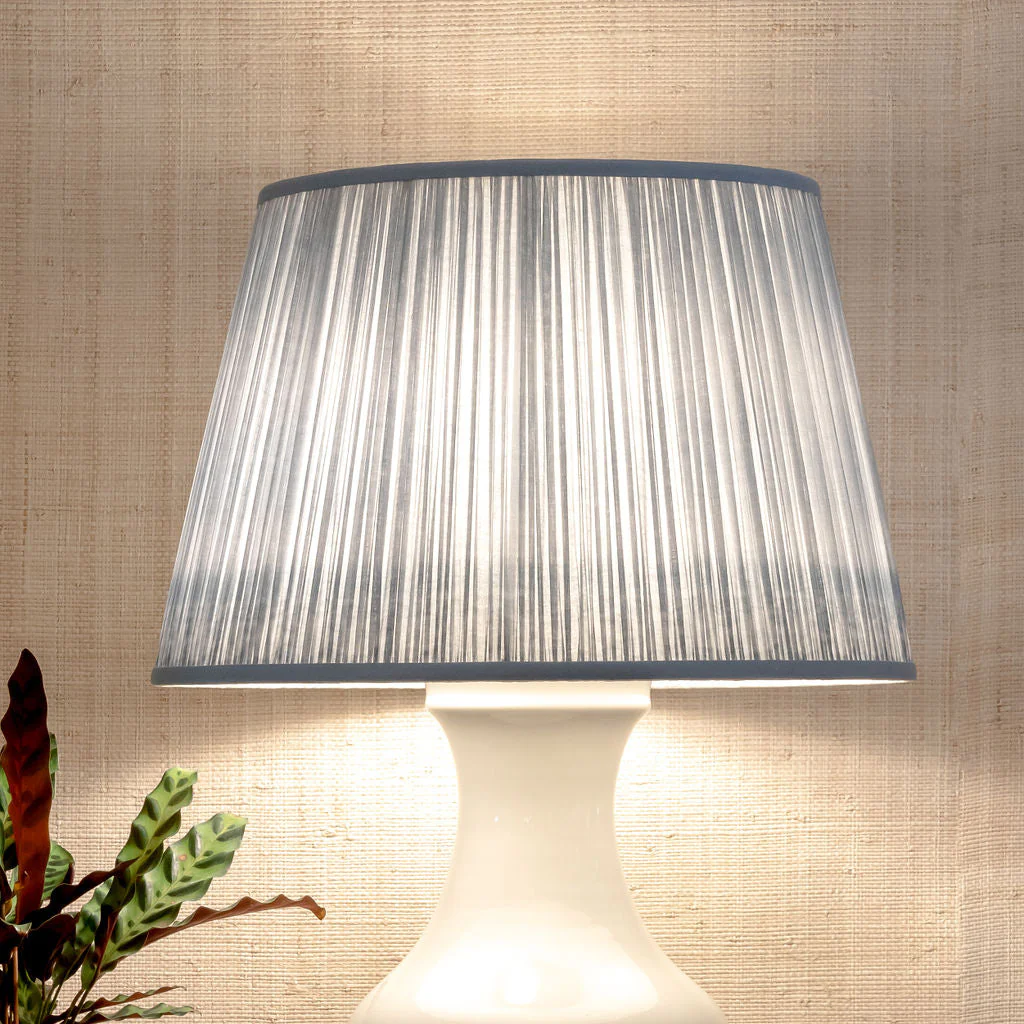Shirred Ikat Lampshade - Blue - Image 2