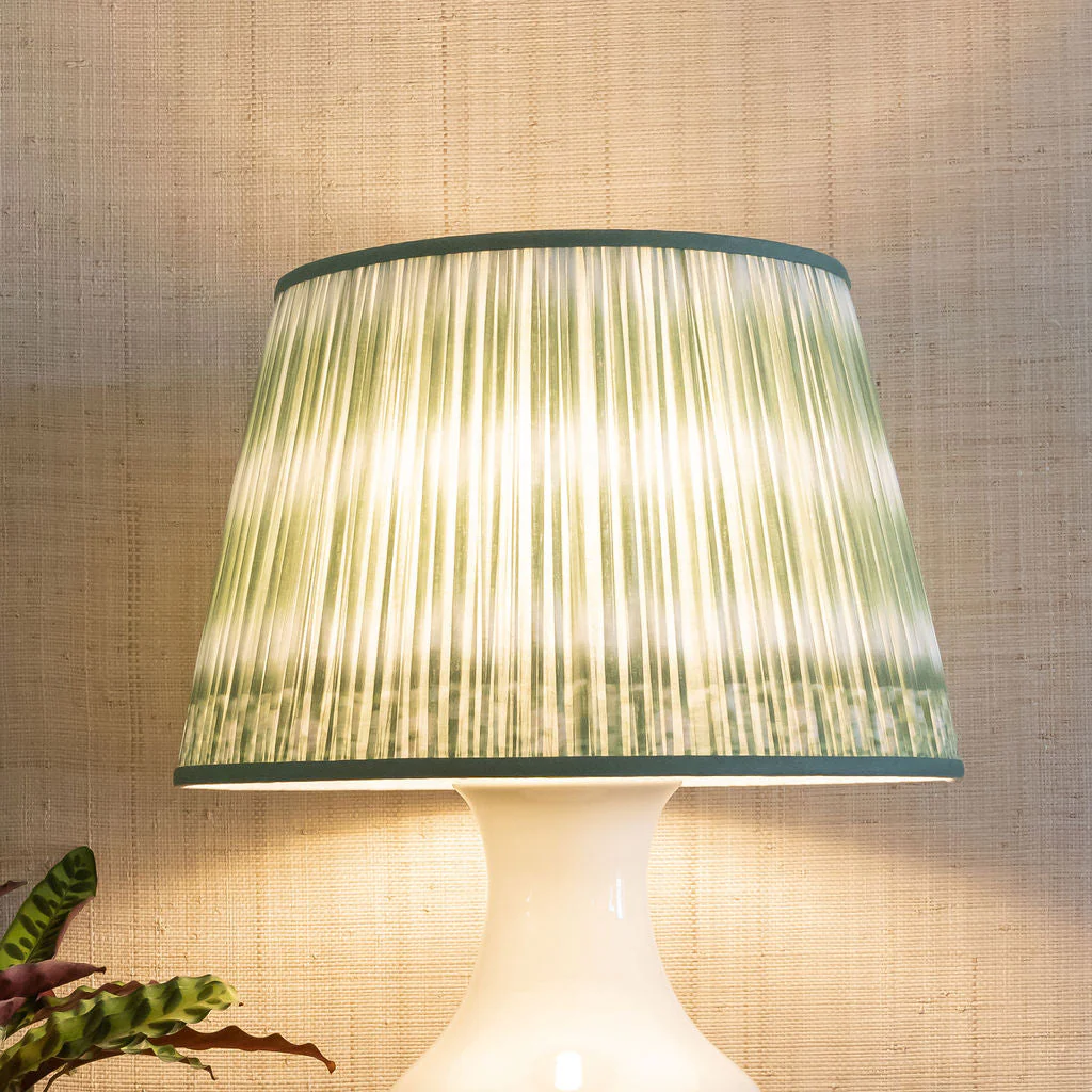 Shirred Ikat Lampshade - Green - Image 2