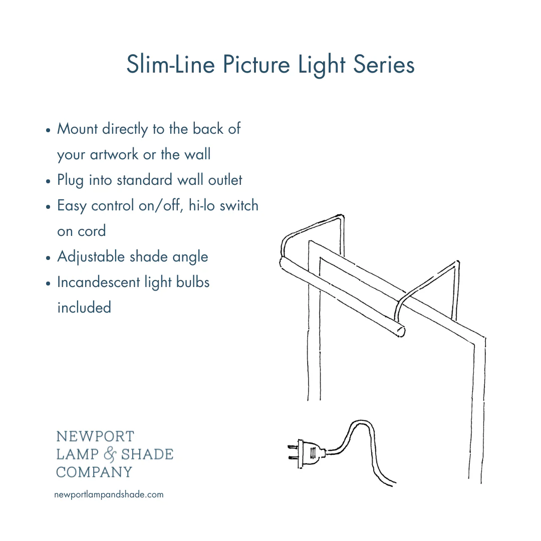 Slim-Line Picture Light in Satin Brass - Image 3