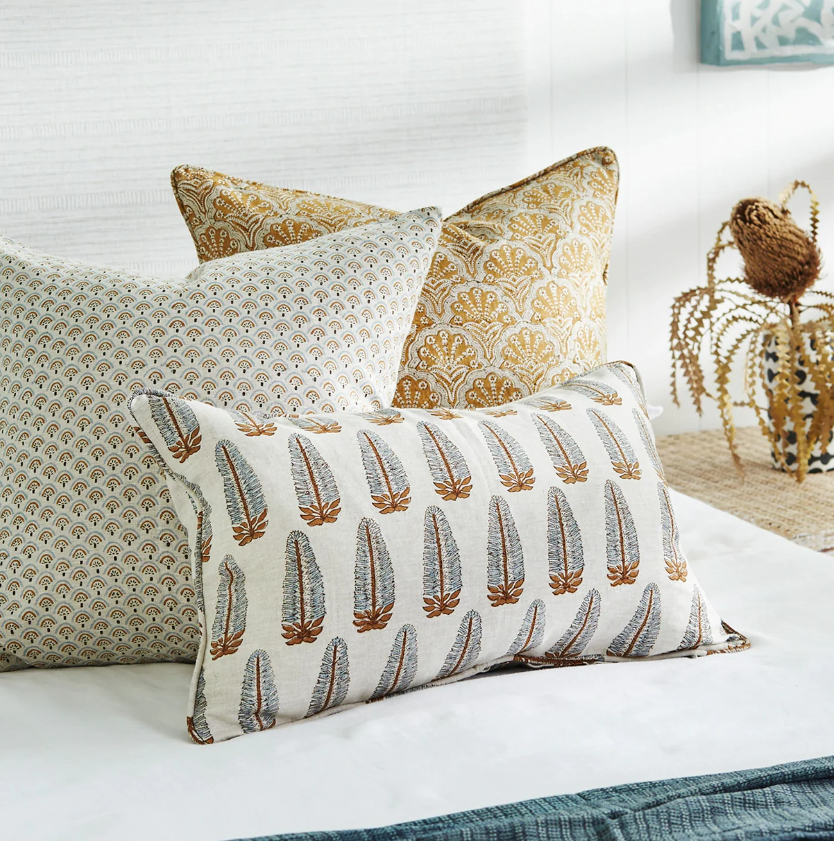St. Tropez Saffron Linen Cushion 20" x 20" - Image 2