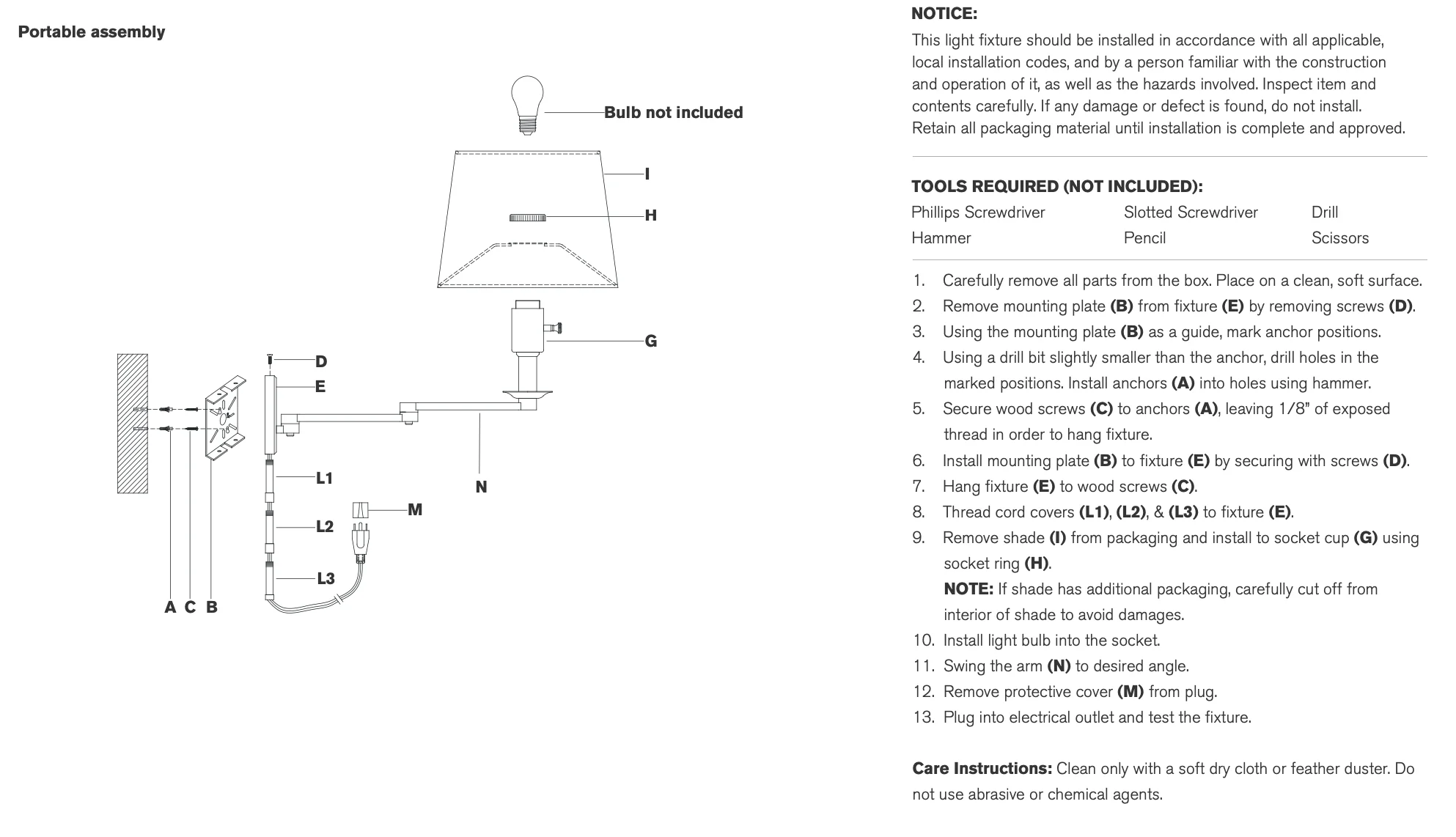 Swing Arm Wall Light in Natural Brass Finish - Image 9