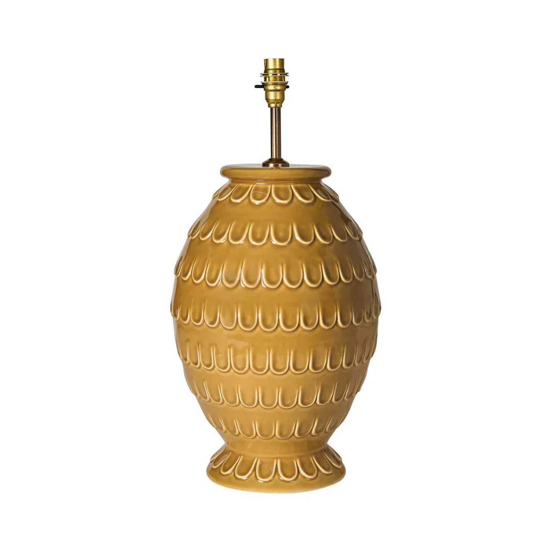 Tamera Ceramic Table Lamp Base in Mustard by Penny Morrison