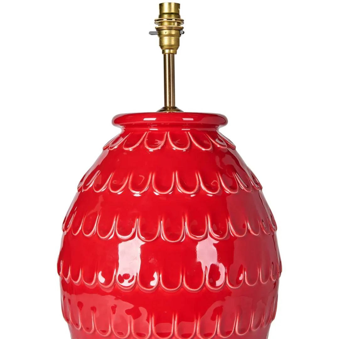 Tamera Ceramic Table Lamp Base in Red by Penny Morrison - Image 4
