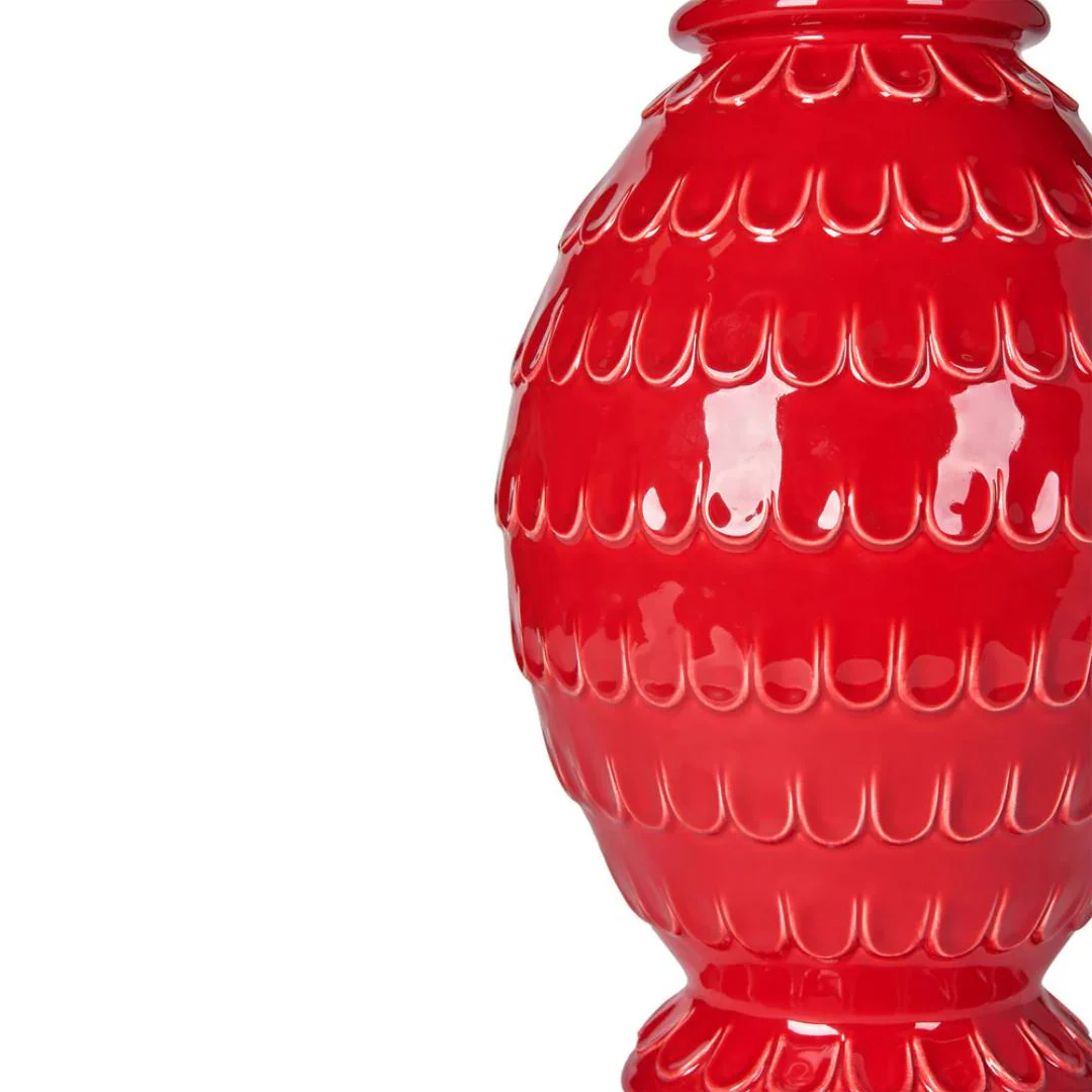 Tamera Ceramic Table Lamp Base in Red by Penny Morrison - Image 5