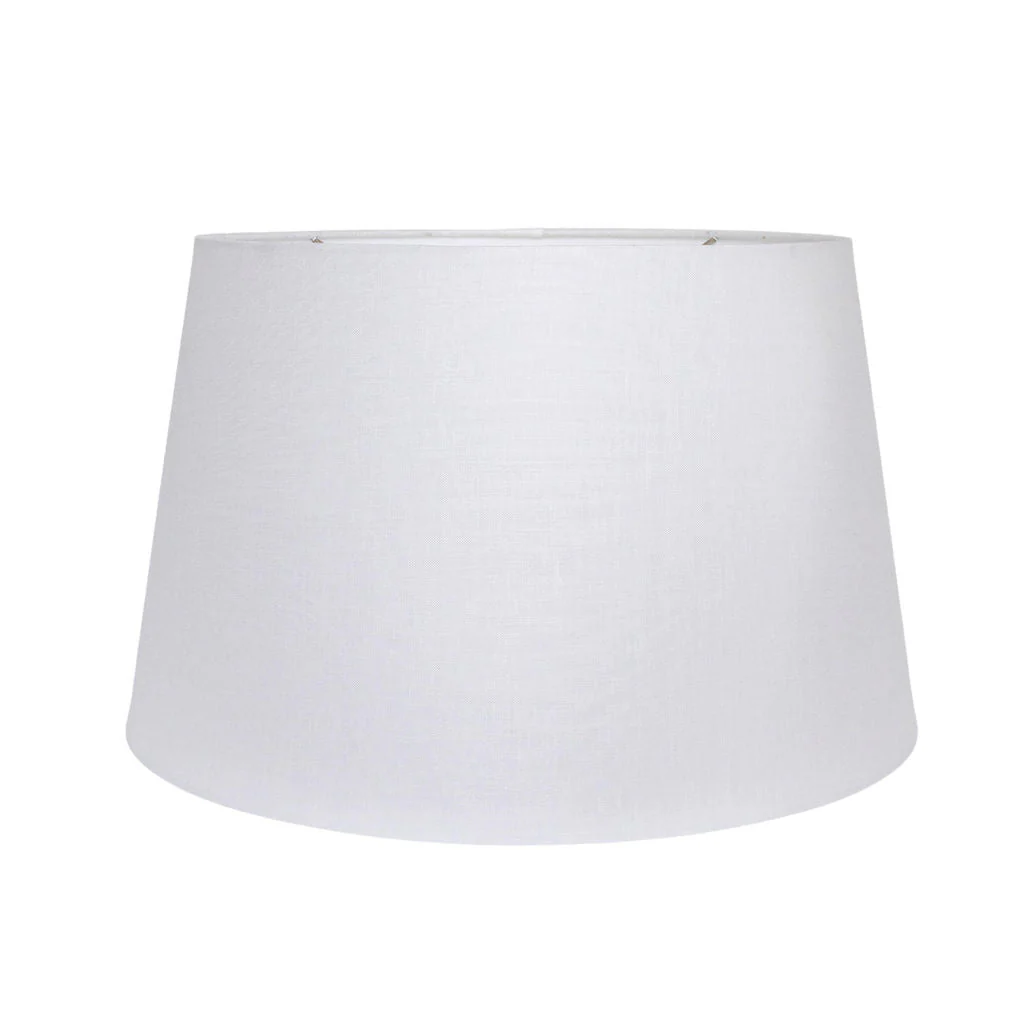 Tapered Drum Lampshade in White Linen - Image 3