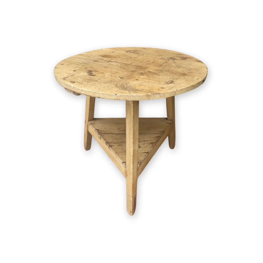 Vintage Scrubbed Pine Round Table #2